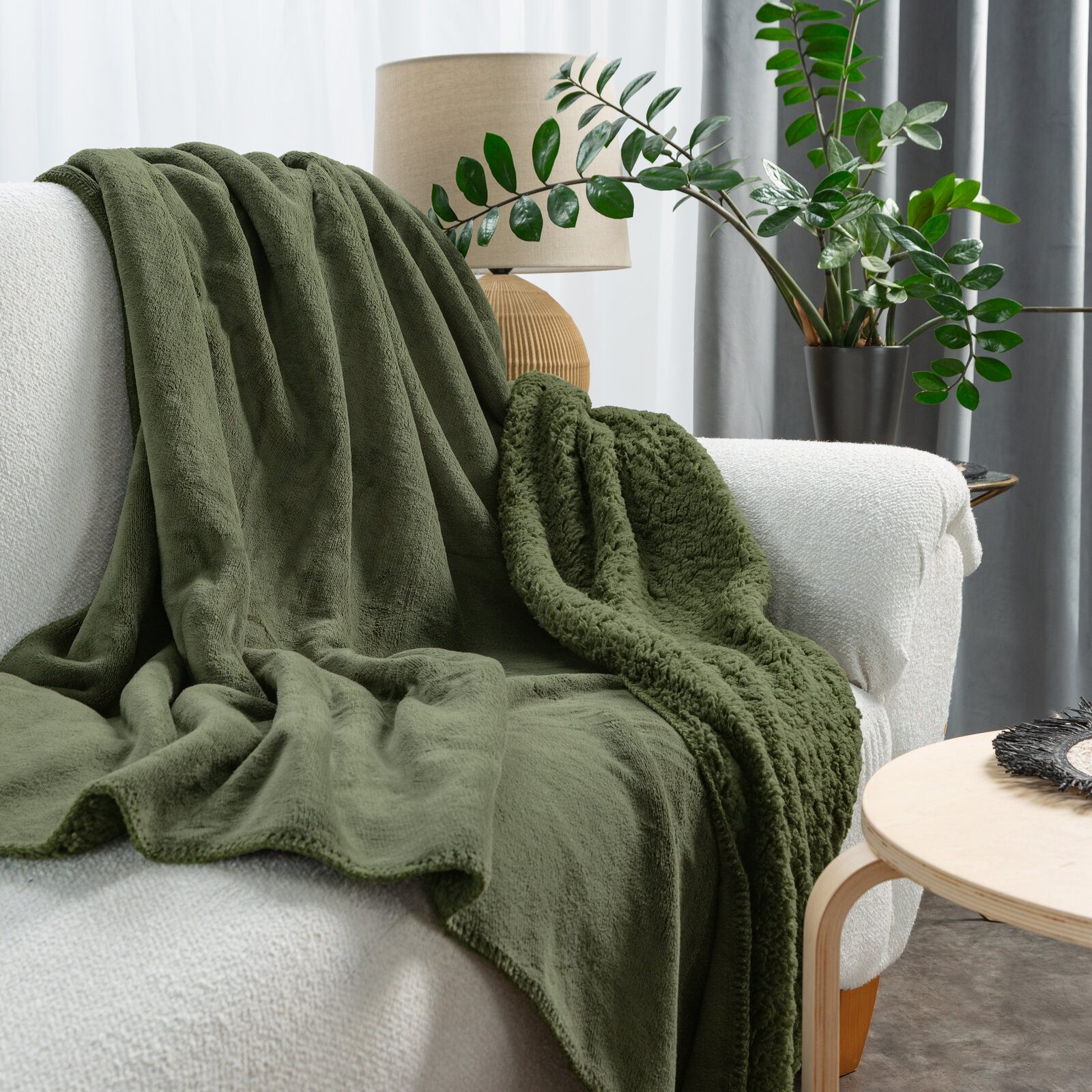 Wohndecke TEDY warme Decke für Herbst & Winter, Eurofirany, Teddy-Fleece, kuschelige Sofadecke, Sesselschoner, Extra weich