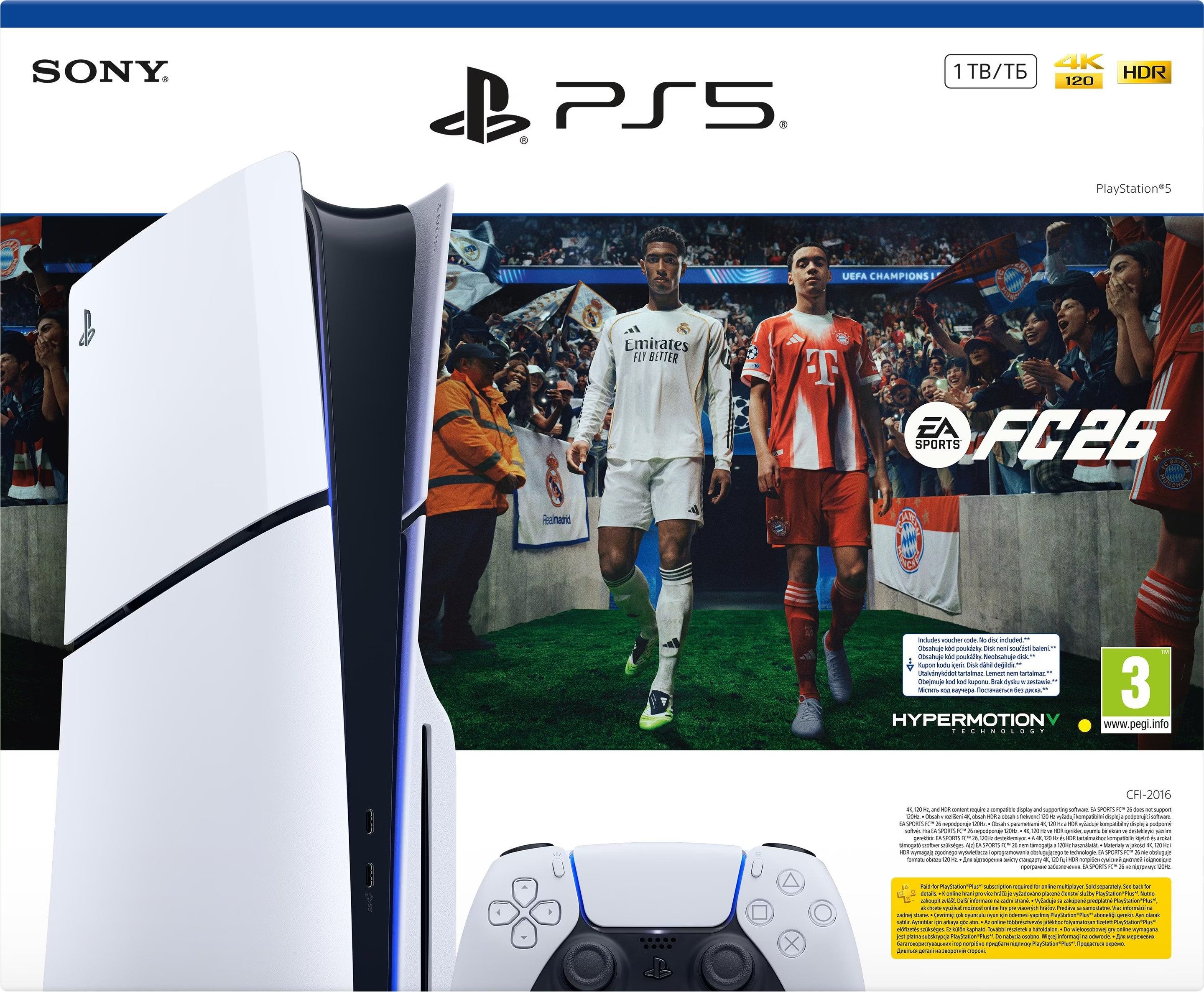 Playstation PS5 Konsole mit Laufwerk + EA Sports FC 26 – Download-Code FIFA 26 1TB, Next-Gen Fußball Bundle Disc Edition