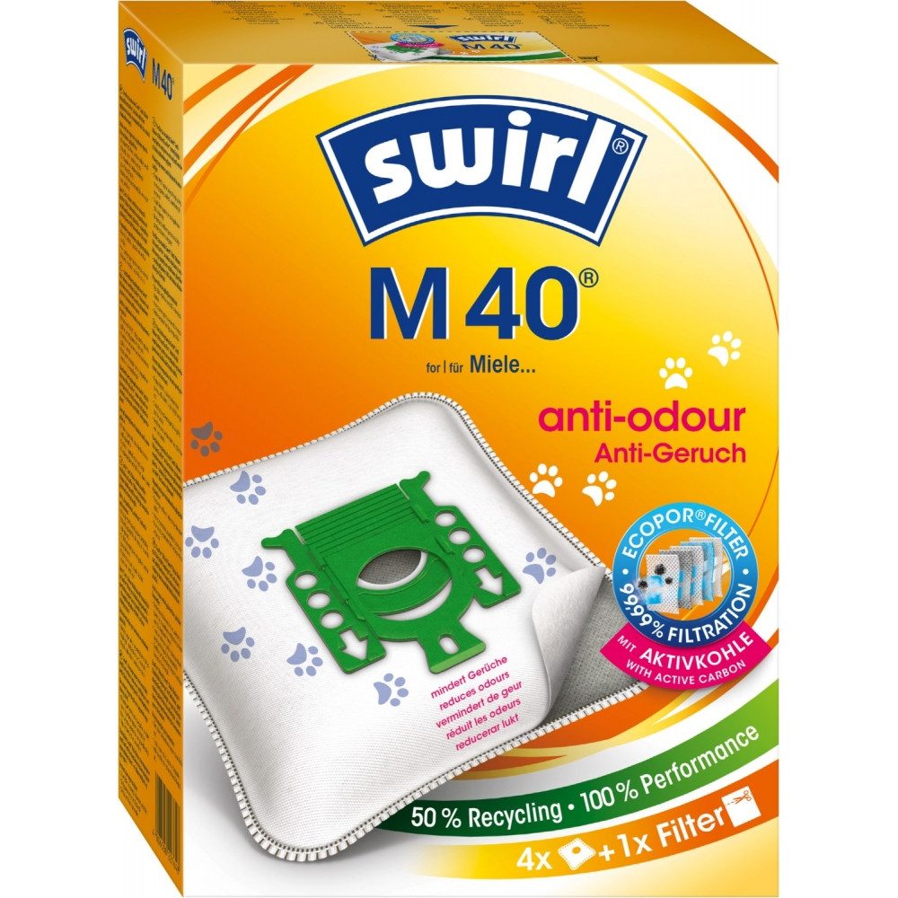 Swirl Staubsaugerbeutel Swirl M 40 EcoPor Anti Odour Staubsaugerbeutel, passend für Swirl, Swirl® Anti-Ge