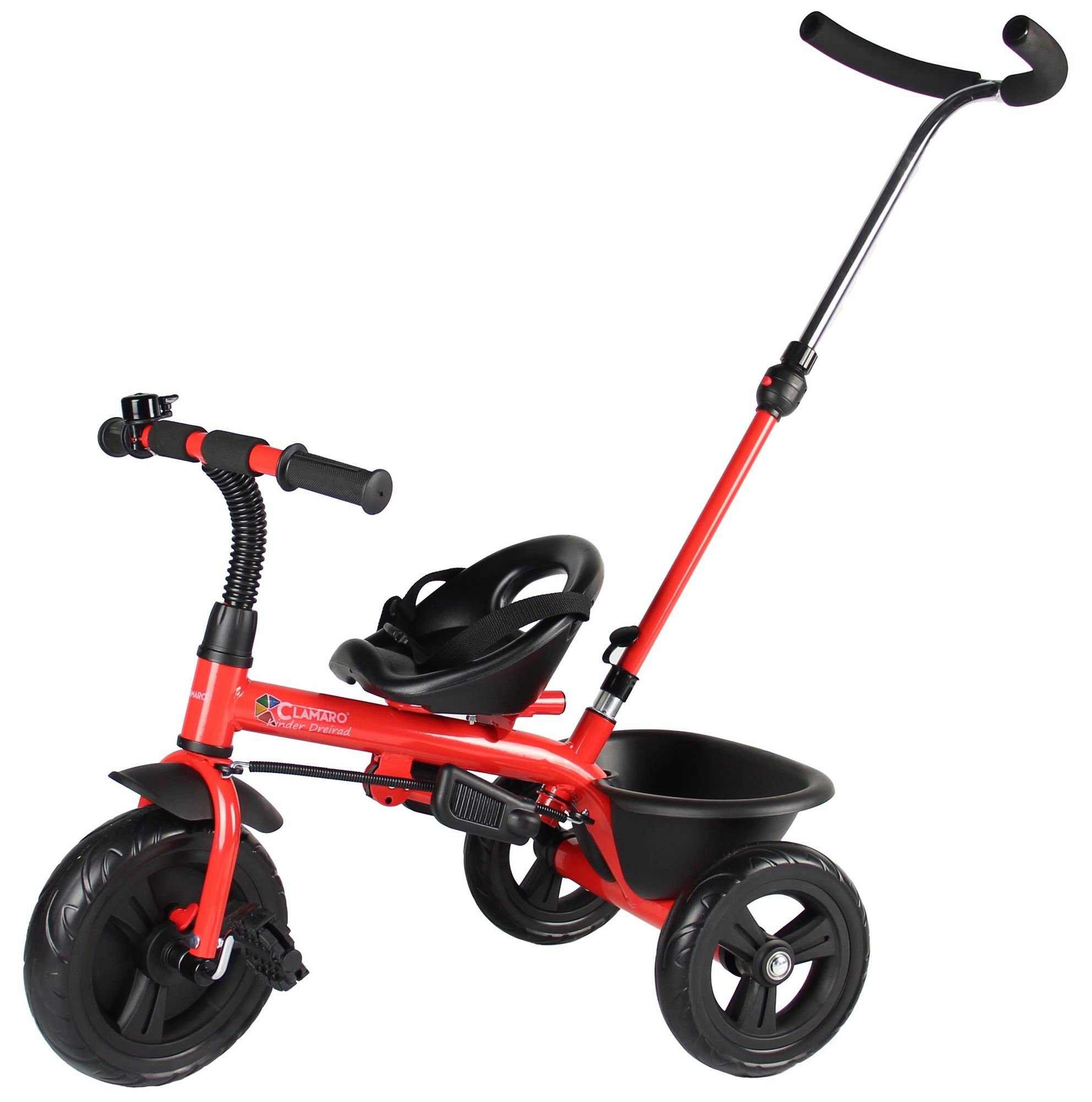 Baby Dreirad Kinder 4 in 1 Trike Schwarz & rot Fahrrad Kinderdreirad Lenkbarer 