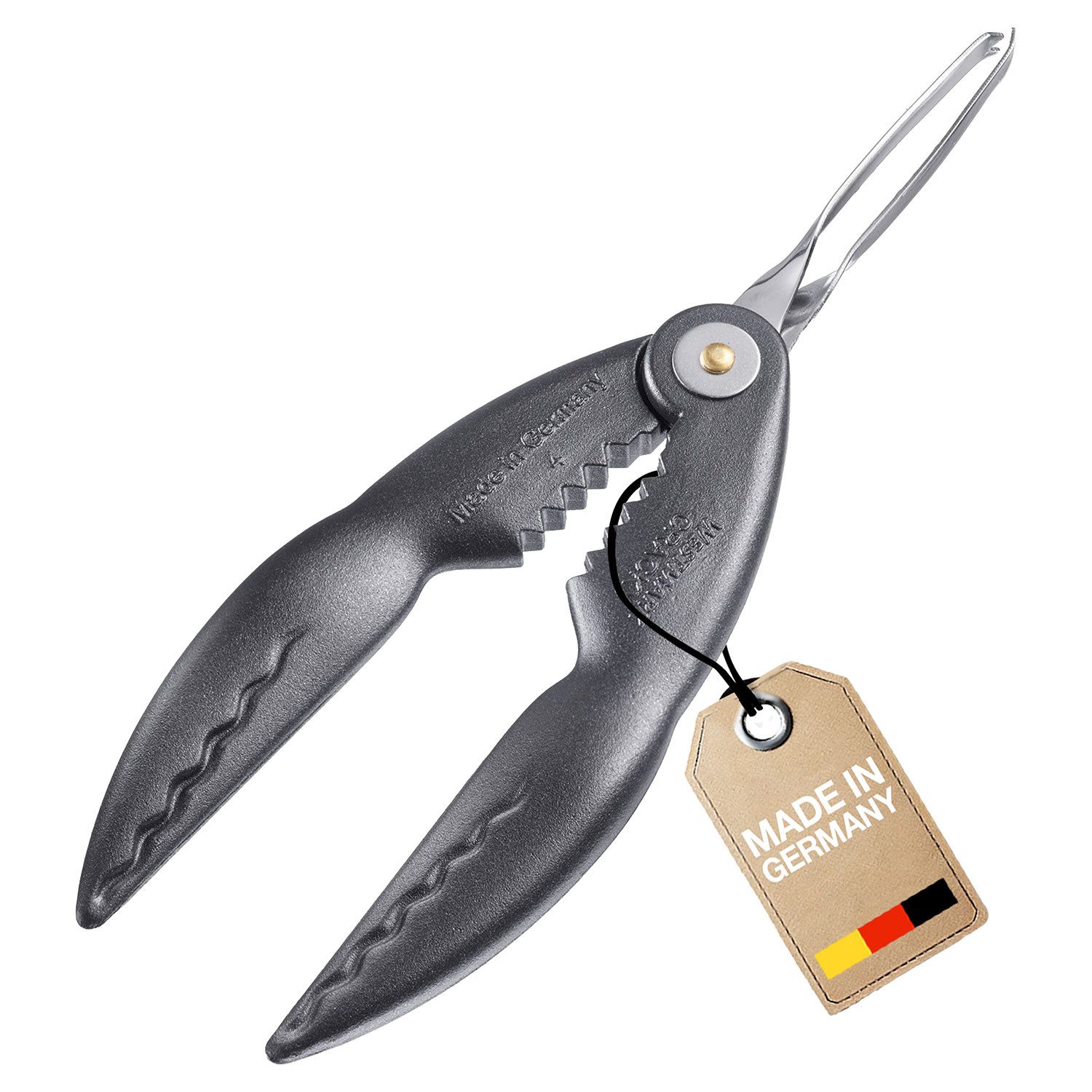 WESTMARK Приборы для рыбы Hummerknacker mit Pinzette »Cracky-Spezial« Black Edition, Aluminium, Edelstahl, griffige Haptik