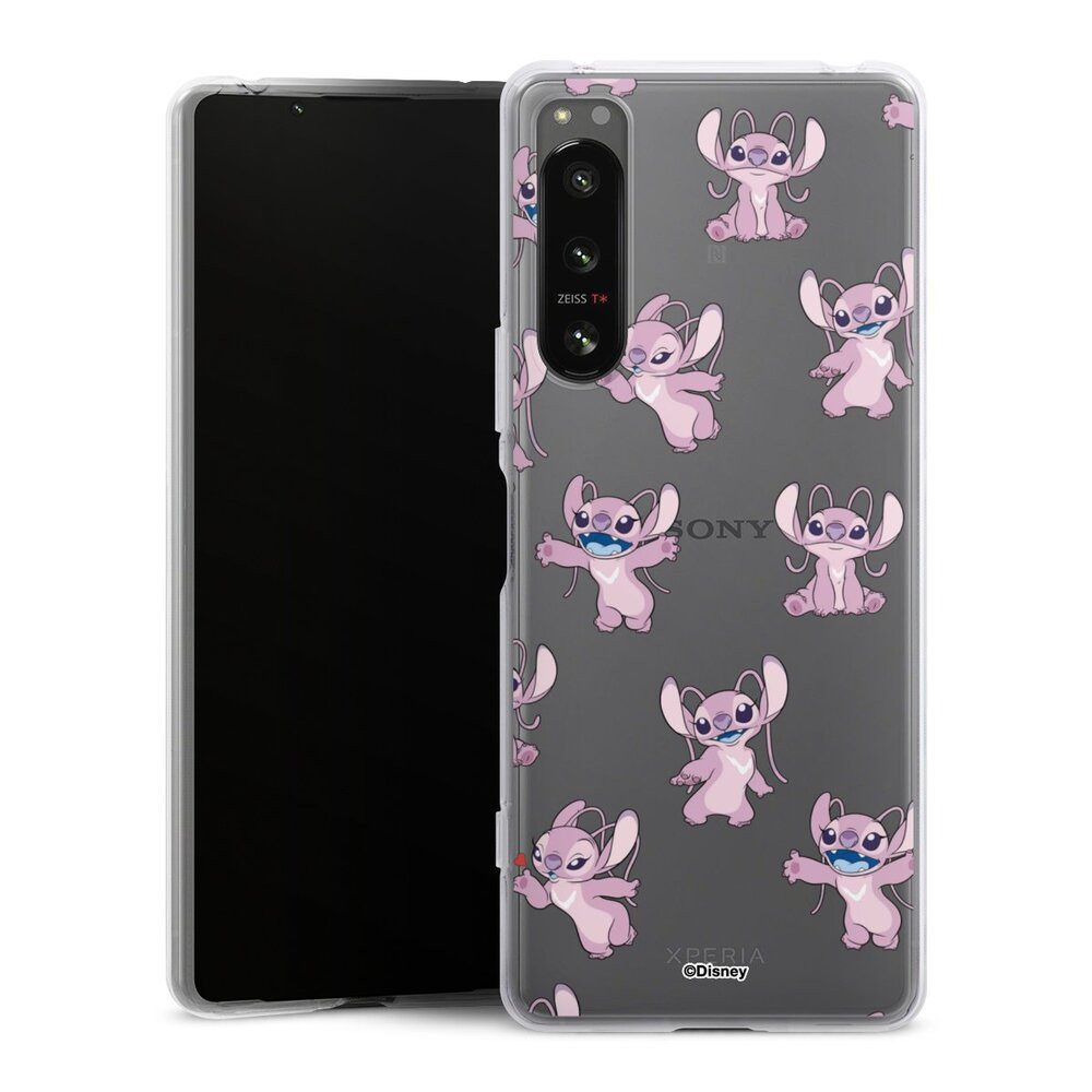 DeinDesign Handyhülle Lilo & Stitch Engel Disney Angel Faces Pattern Transparent, Sony Xperia 5 IV Silikon Hülle Bumper Case Handy Schutzhülle
