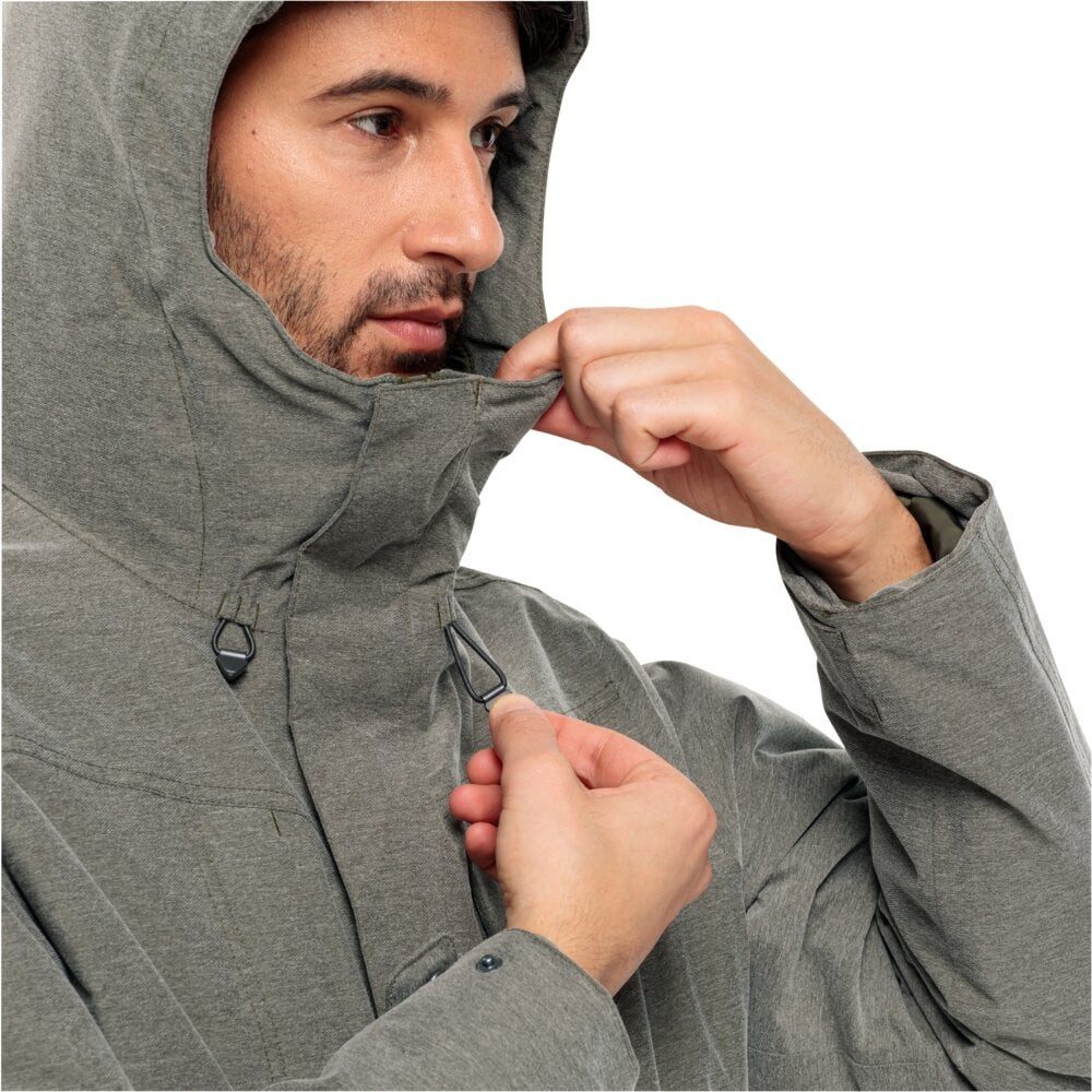 Jack Wolfskin Winterjacke Snowy Park (wasserdicht, winddich, atmungsaktiv) mossgrün Herren