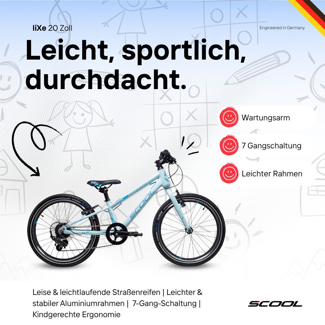 S’COOL Kinderfahrrad liXe, 7 Gang, 20 Zoll