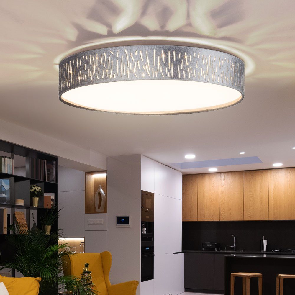 etc-shop LED Deckenleuchte, LED-Leuchtmittel fest verbaut, Warmweiß, Deckenlampe LED Deckenleuchte rund Wohnzimmerlampe mit