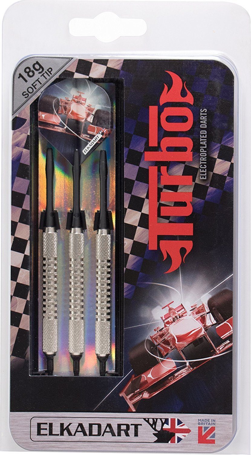 Dartpfeil Dartpfeile Turbo, 3 Soft-Tip-Pfeile mit Etui, von 10-18 g