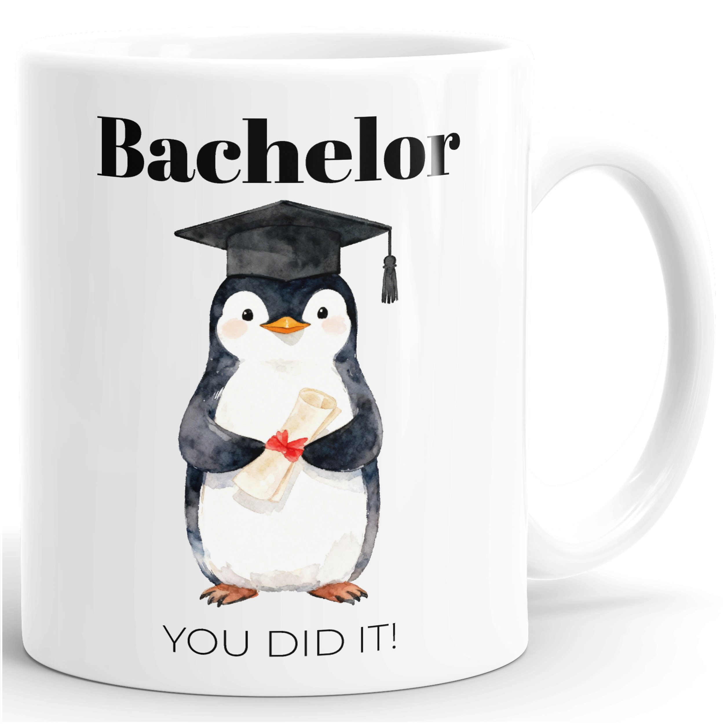 SpecialMe Tasse Kaffee-Tasse Pinguin Geschenk Bachelor Abschluss - Absolventen, Keramik