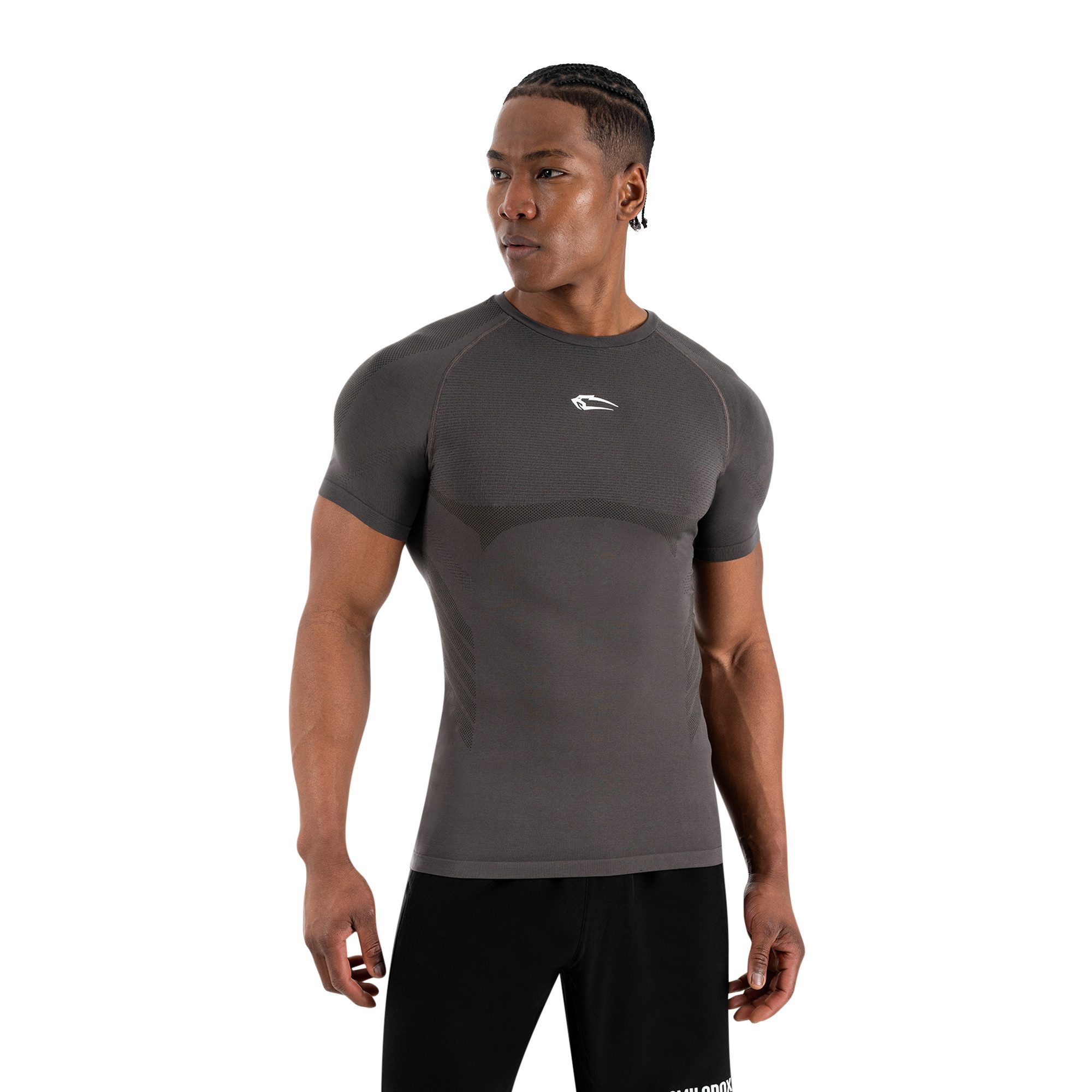 Smilodox T-Shirt Carnos, Compression Shirt Herren, Gymshirt, Seamless, Training Compression Fit, Seamless, atmungsaktiv, Body Mapping, Stretch