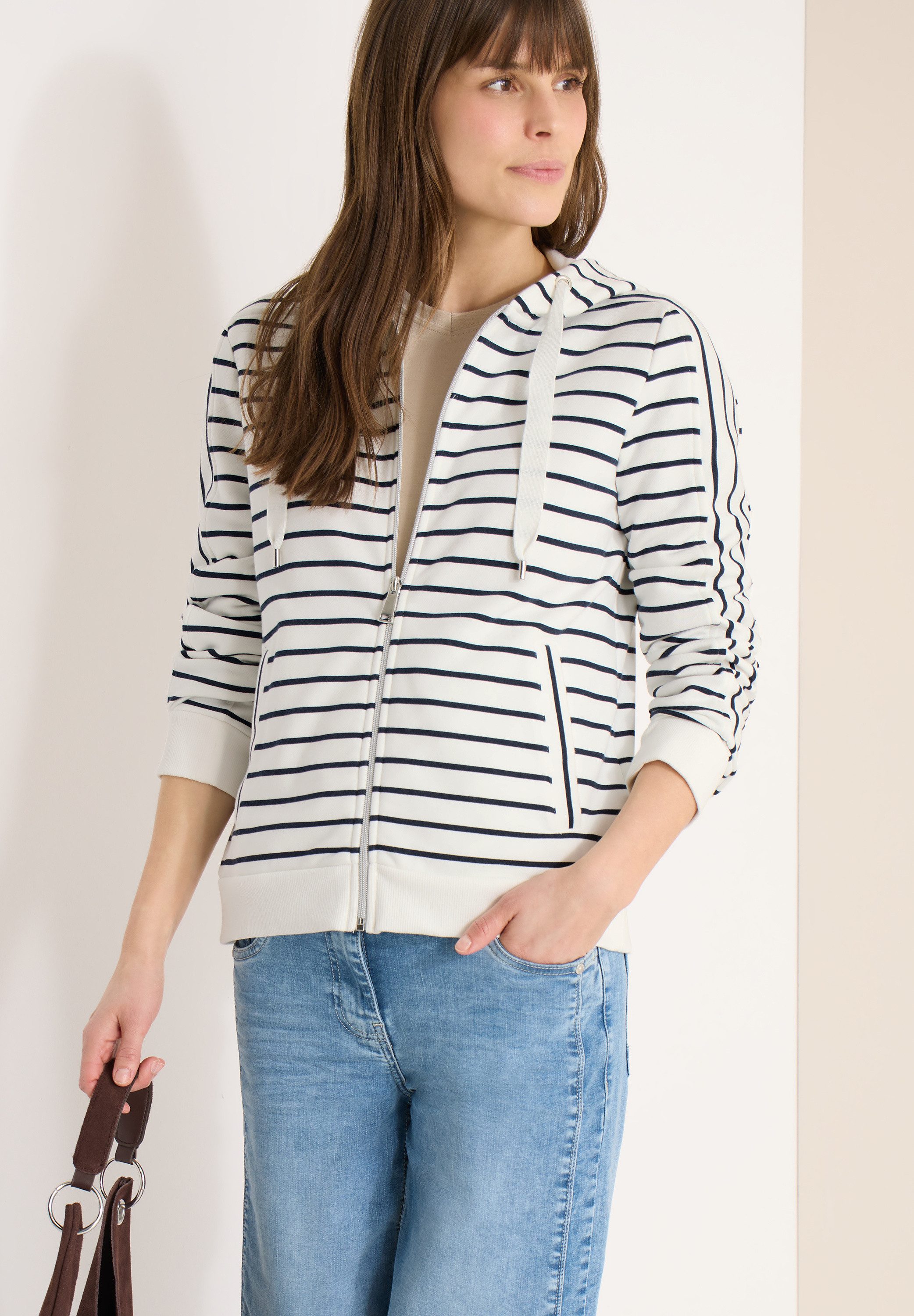 CECIL Sweatjacke aus softem Materialmix