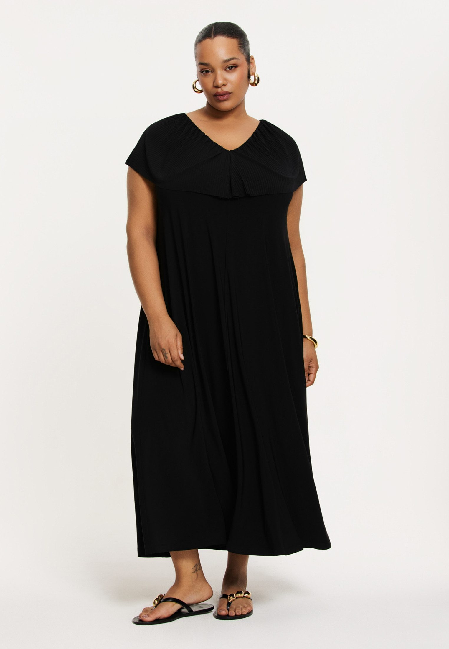 YOEK A-Linien-Kleid Damen Kleid mit falten günstig online kaufen
