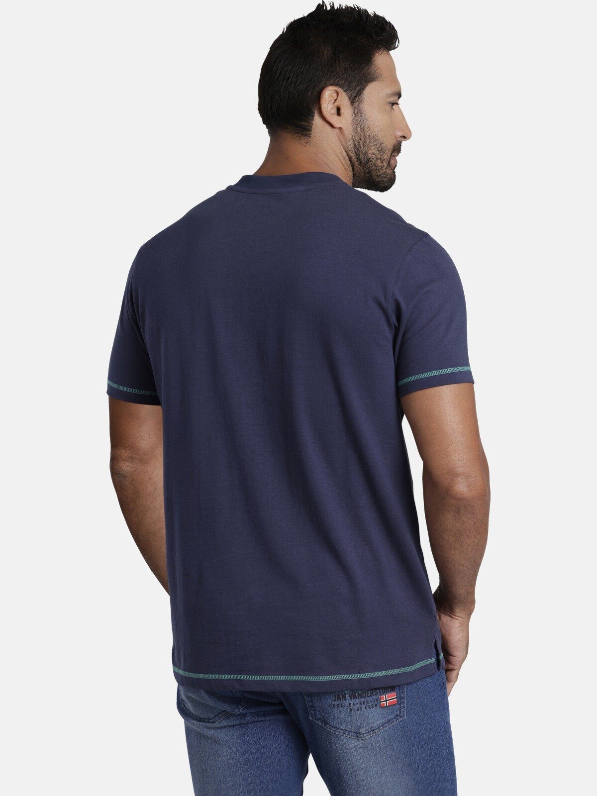 Jan Vanderstorm T-Shirt NORDGER aus dunkelblau Baumwolle reiner