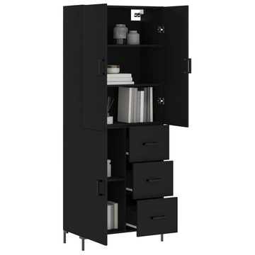 vidaXL Kleiderschrank Regal Highboard Schrank Hochschrank Schwarz 69,5x34x180 cm Holzwerksto