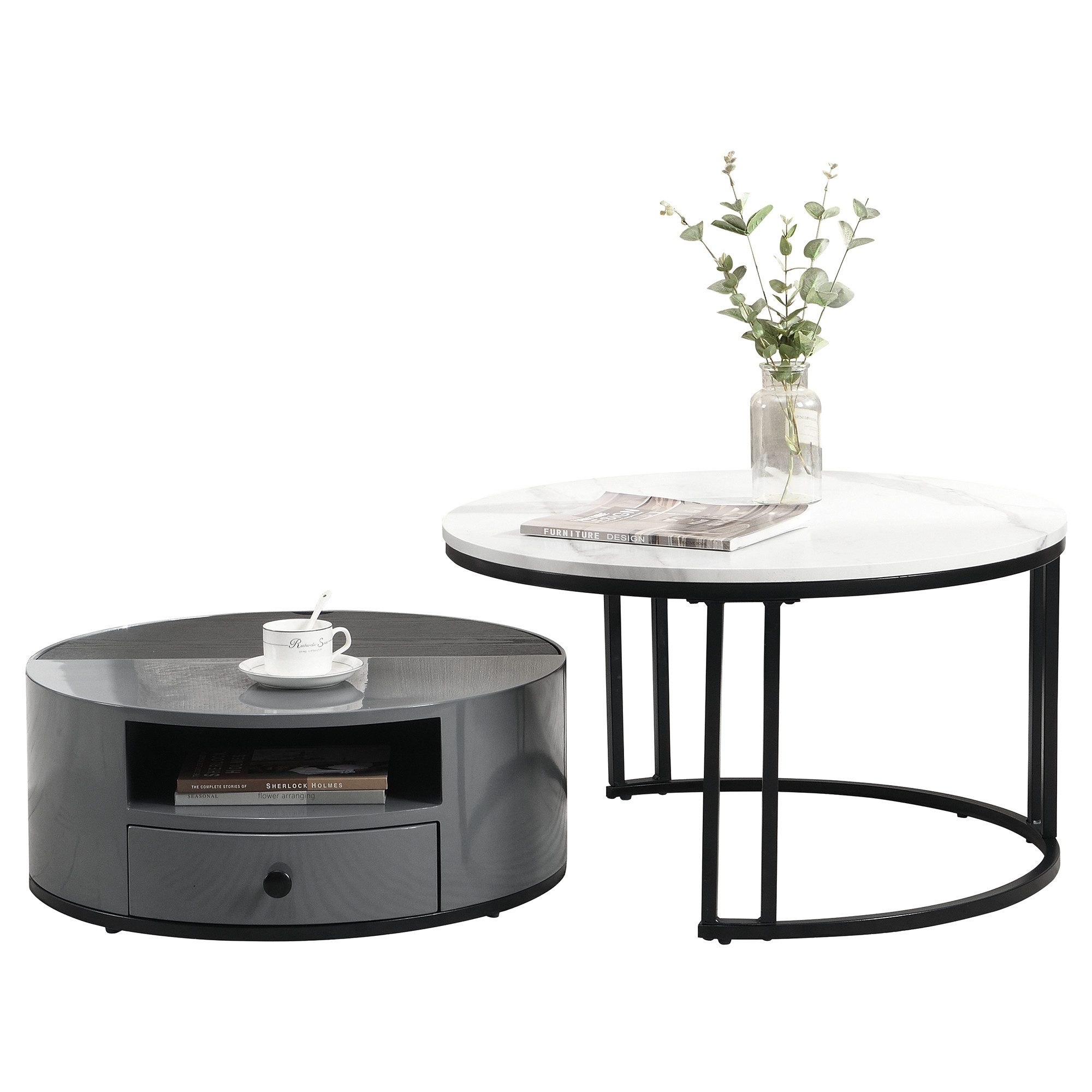 Merax Couchtisch mit Tischplatte in Patchwork-Design, günstig online kaufen