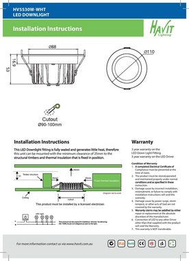 Havit Lighting LED Deckenleuchte ORA, LED fest integriert, Warmweiß