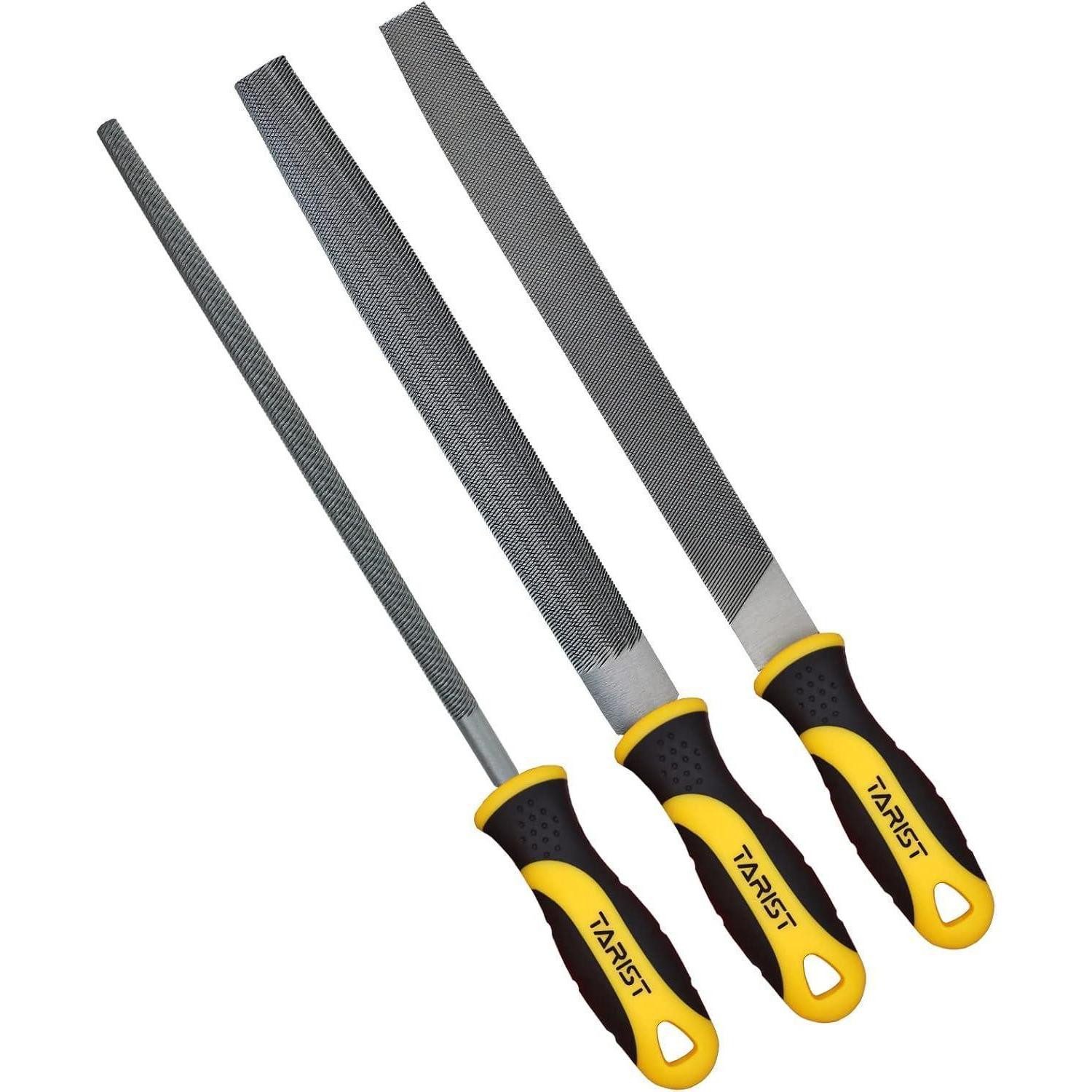 LuxusKollektion Werkstattfeile Feilenset Metall 3tlg 200mm Flachstumpf Halbrund Metallfeilen 3tlg