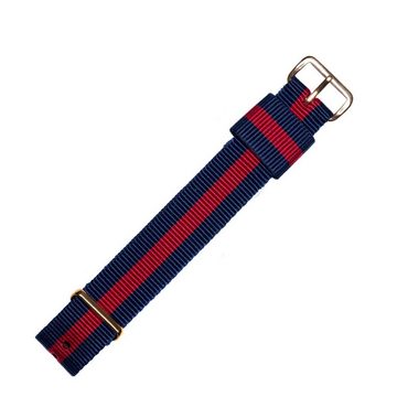 MARBURGER Uhrenarmband 18mm Textil Blau Rot