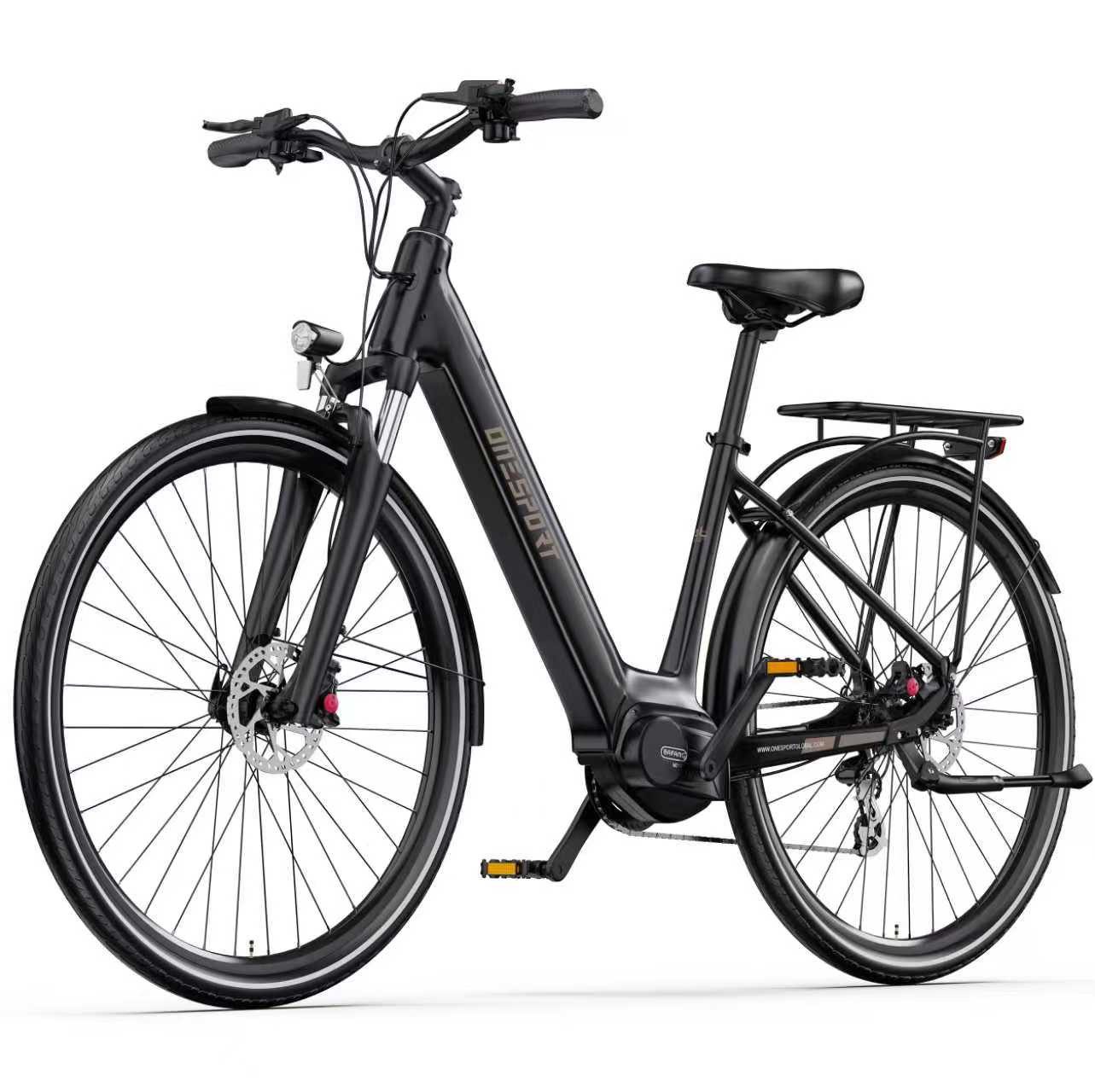 Onesport E-Bike Cityrad OT07 Damen und Herren 27,5 Zoll 504Wh 14Ah Elektrofahrrad Pedelec, Shimano, Kettenschaltung, Mittelmotor, 504 Wh, E-Citybike mit 374Wh abnehmbarer Akku, 250W Mittelmotor