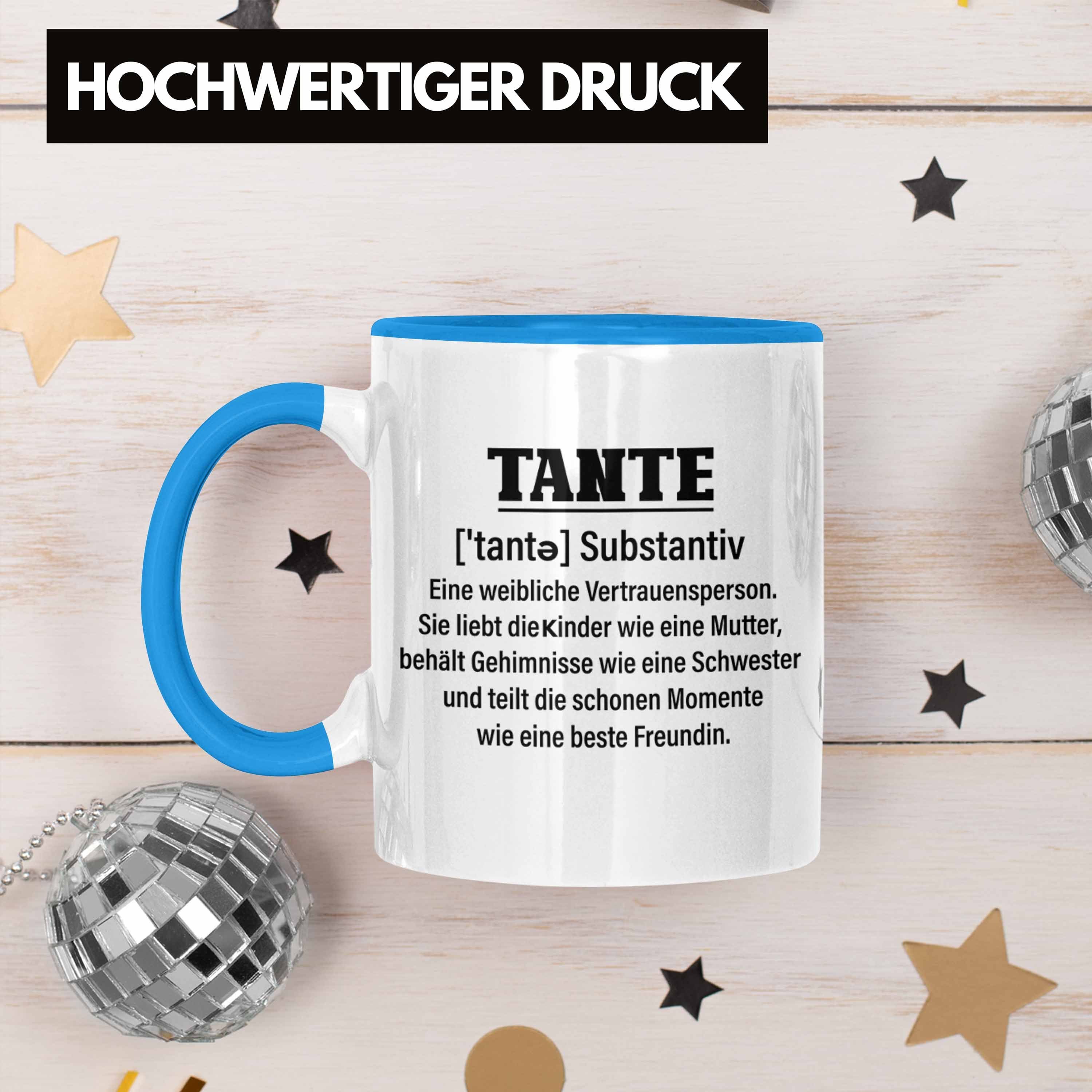 Tante Geschenk Lustig Trendation Weihnachten Trendation Blau - Beste Tasse Geburtstag Definition Geschenkidee