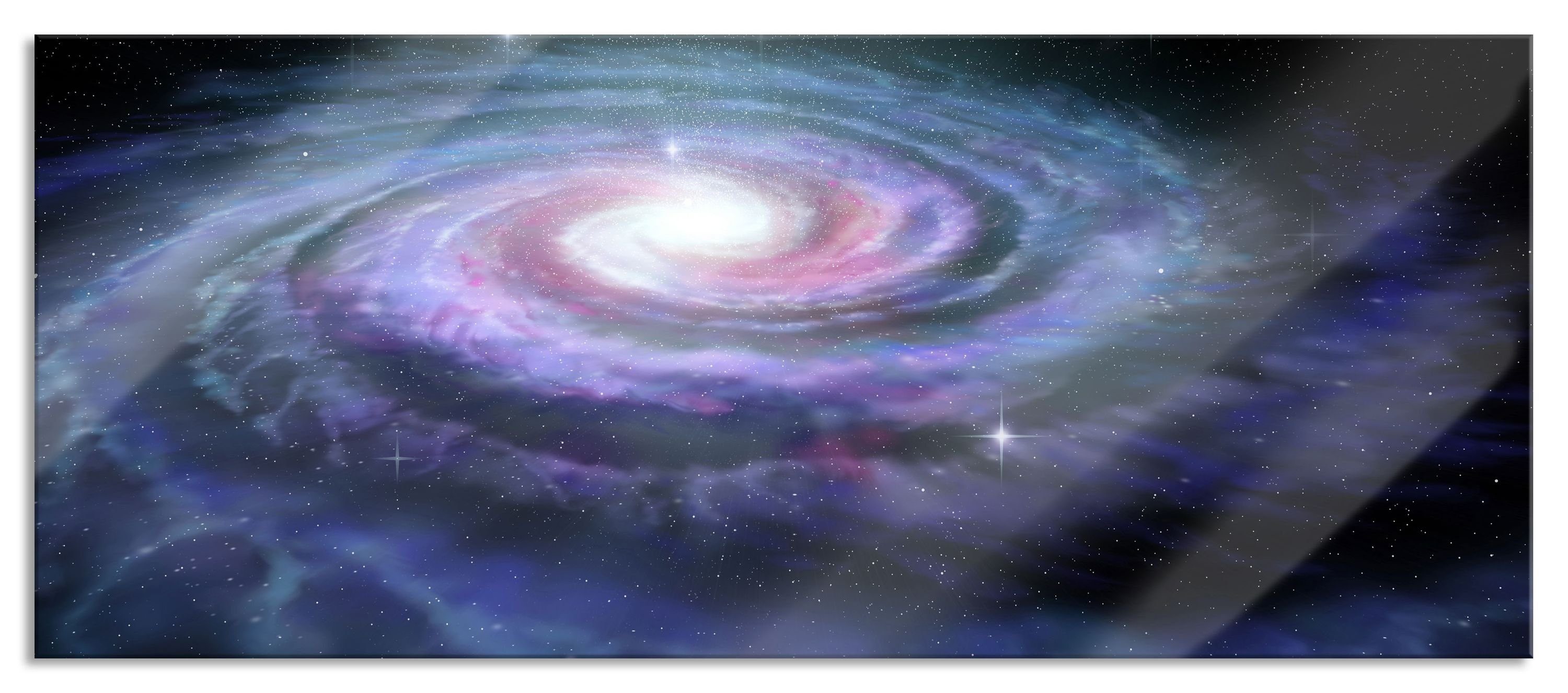 Beliebte Websites Pixxprint Glasbild Sternenwirbel Galaxie, Sternenwirbel St), inkl. Echtglas, Glasbild Galaxie aus und Abstandshalter Aufhängungen (1