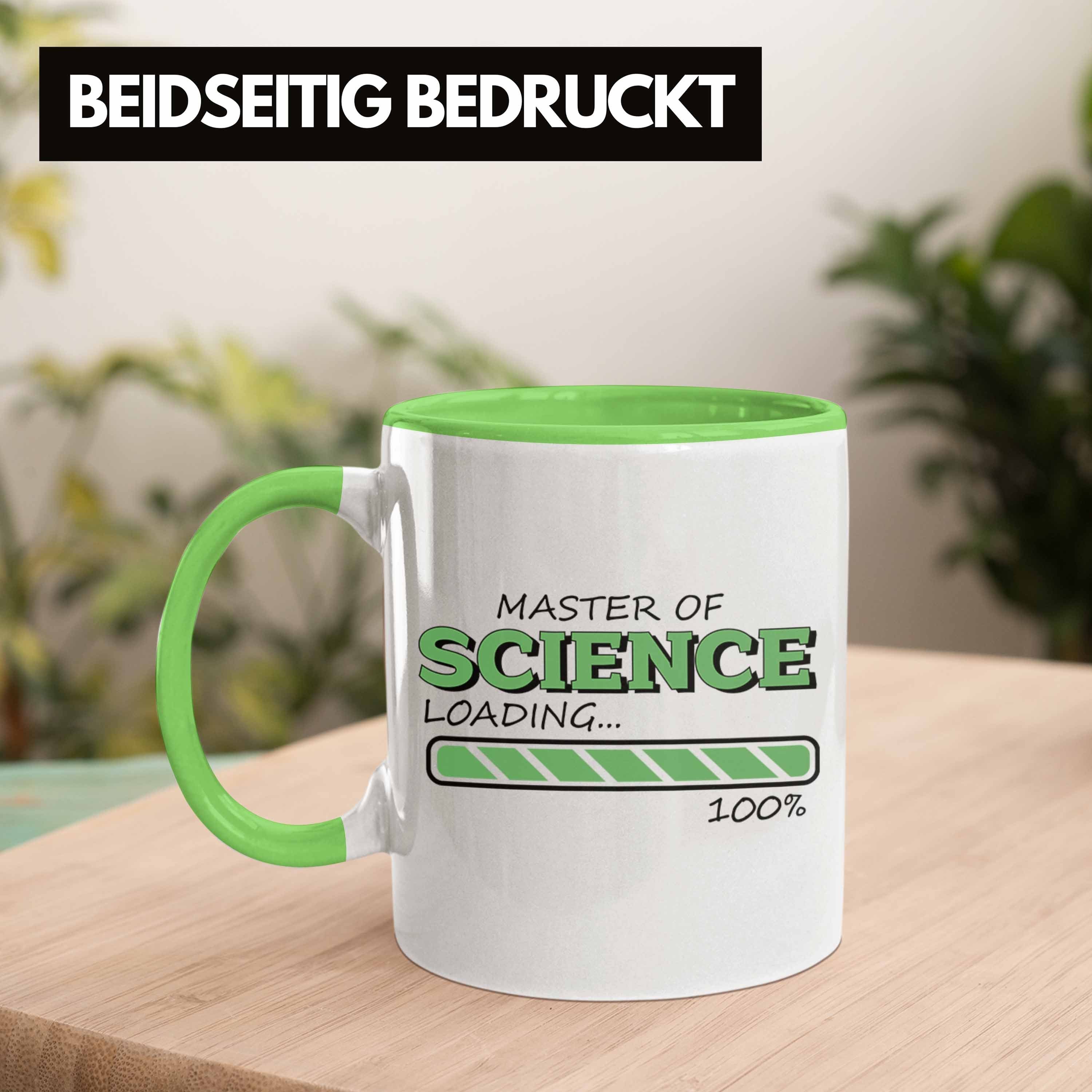 Trendation Tasse Lustige Tasse für "Master Science Grün Absolvent Loading" Of Geschenkidee 
