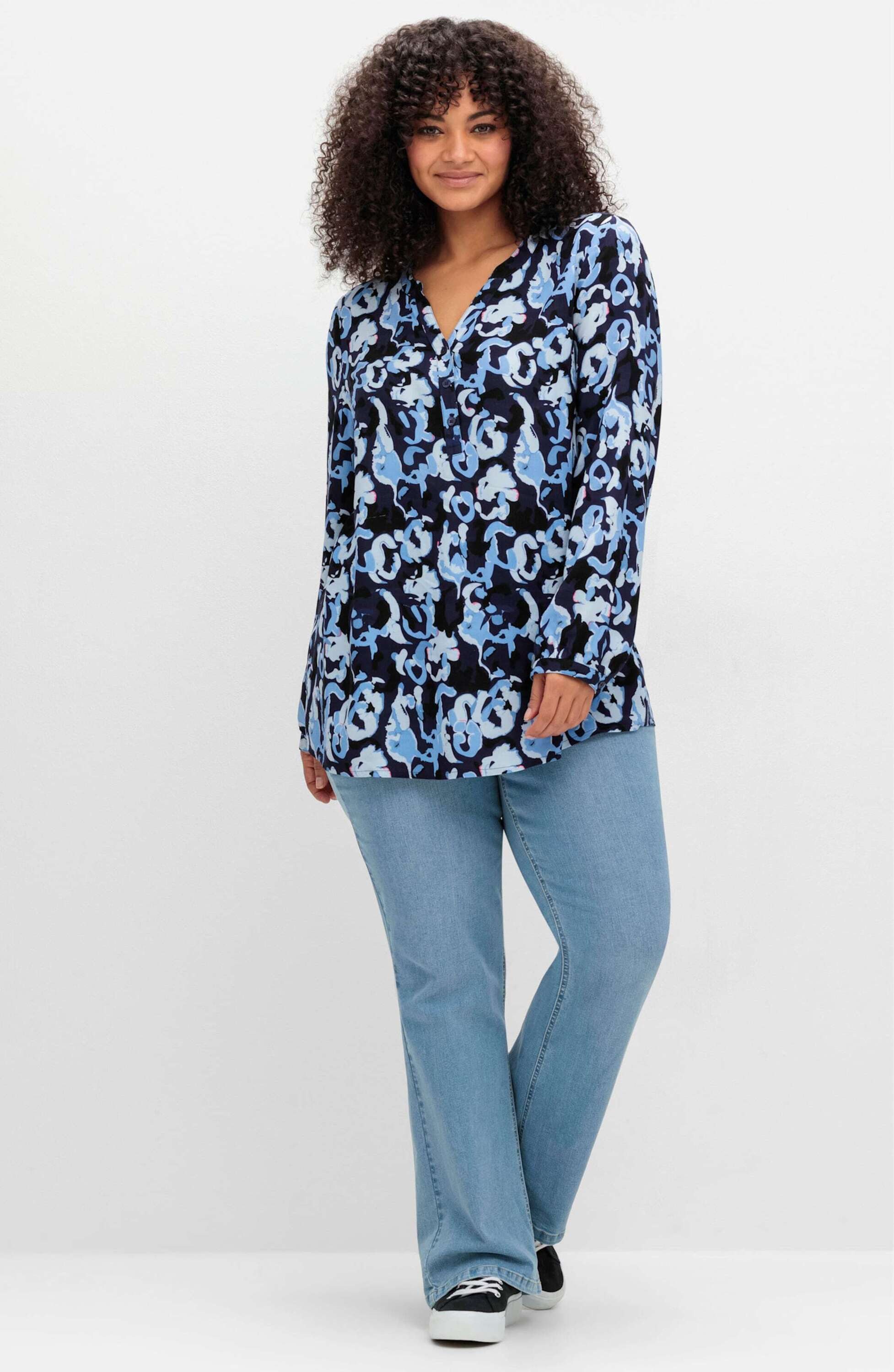 Sheego Klassische Bluse Tunika Langarm günstig online kaufen