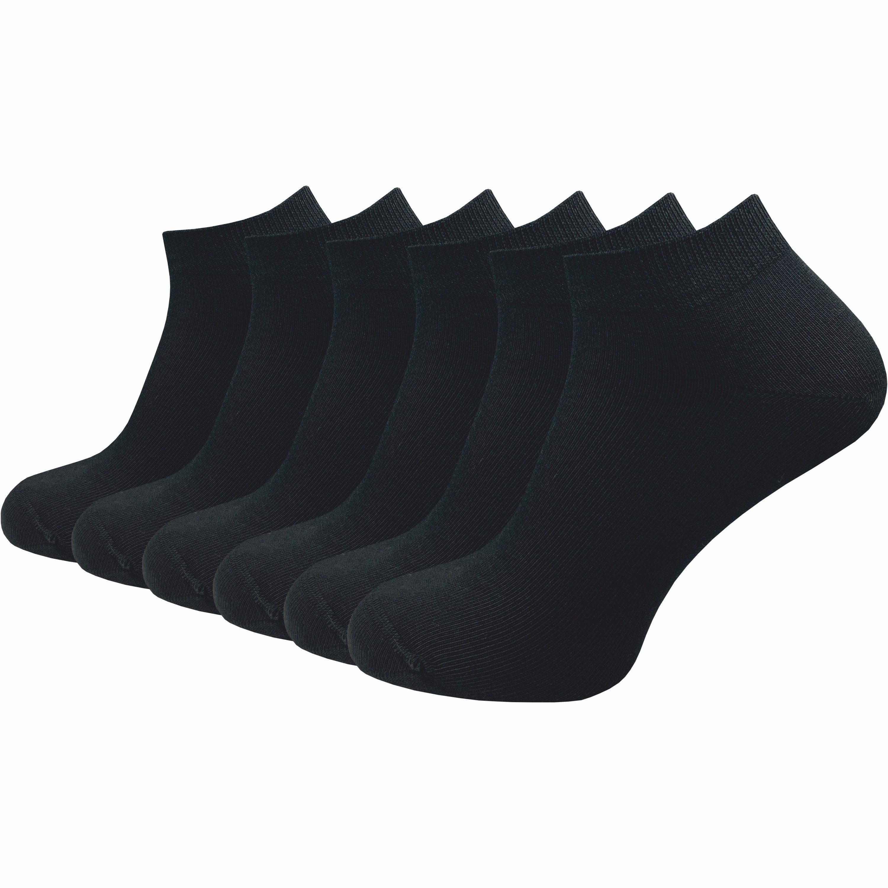 GAWILO Носки для кроссовок aus 100% Baumwolle für Herren in schwarz & weiß (6-Paar) ohne drückende Naht über den Zehen - atmungsaktiv - absolut blickdicht