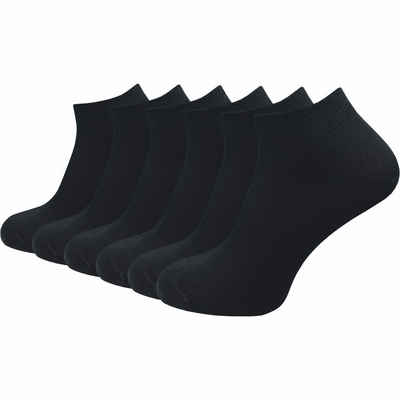 GAWILO Шкарпетки для кросівок aus 100% Baumwolle für Damen in weiß & schwarz (6-Paar) ohne drückende Naht über den Zehen - atmungsaktiv - absolut blickdicht
