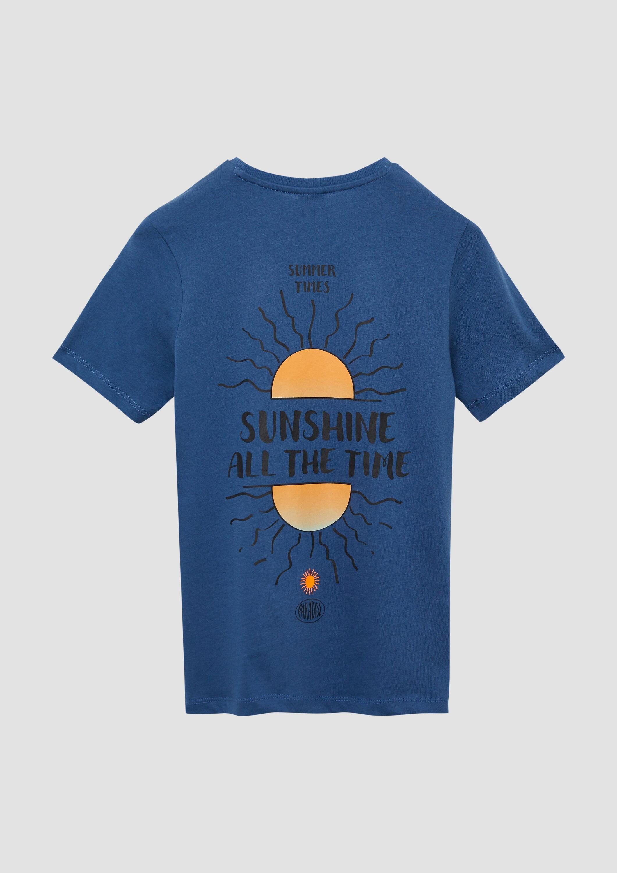 s.Oliver Kurzarmshirt T-Shirt Baumwoll-T-Shirt mit Front- und Rückenprint