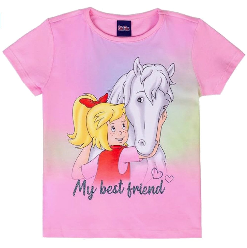 Bibi & Tina T-Shirt Bibi und Tina Mädchen T-Shirt best Friend pink frosting (1-tlg)