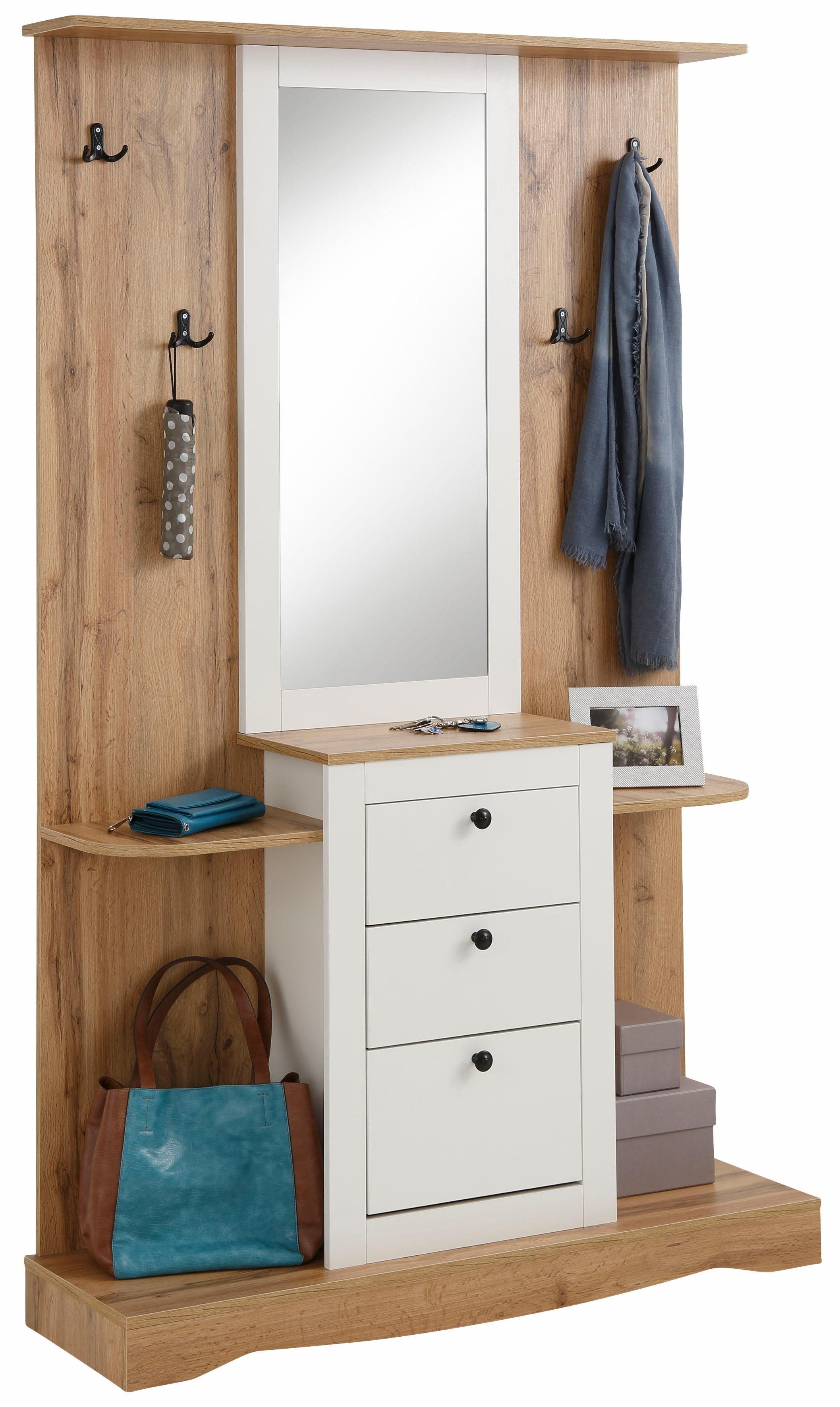 Home affaire Kompaktgarderobe »Norma« mit Spiegel und vielen Ablageflächen - Home affaire