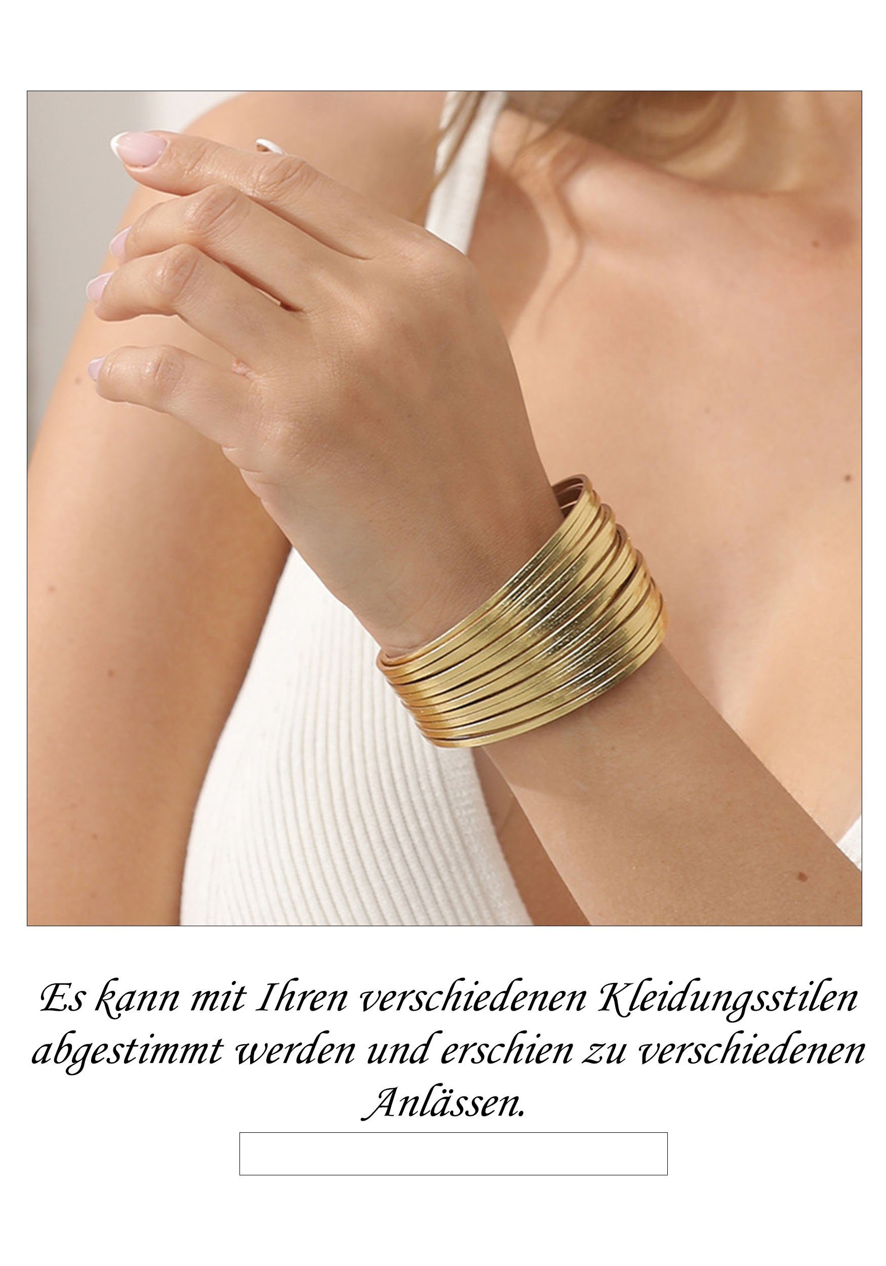 MAGICSHE Armband Mode-Stil Gold- oder Silbe Goldfarben Wrap Armband Multi