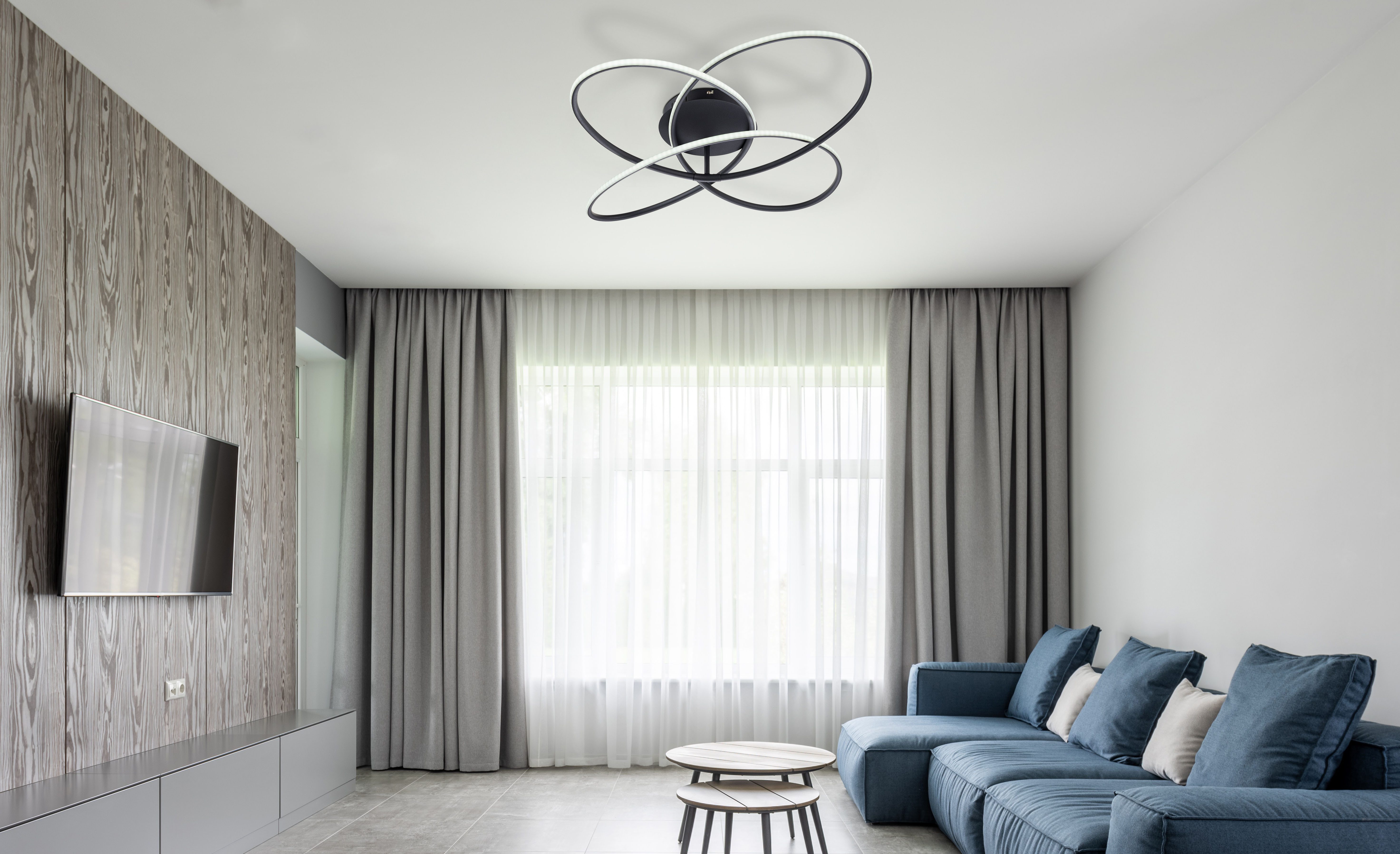 GLOBO LIGHTING LED Deckenleuchte PANDA, Dimmfunktion, Memoryfunktion, Nachtlichtfunktion, Timerfunktion, mehrere Helligkeitsstufen, LED fest integriert, Deckenlampe/Wohnzimmer/Schlafzimmer/modern