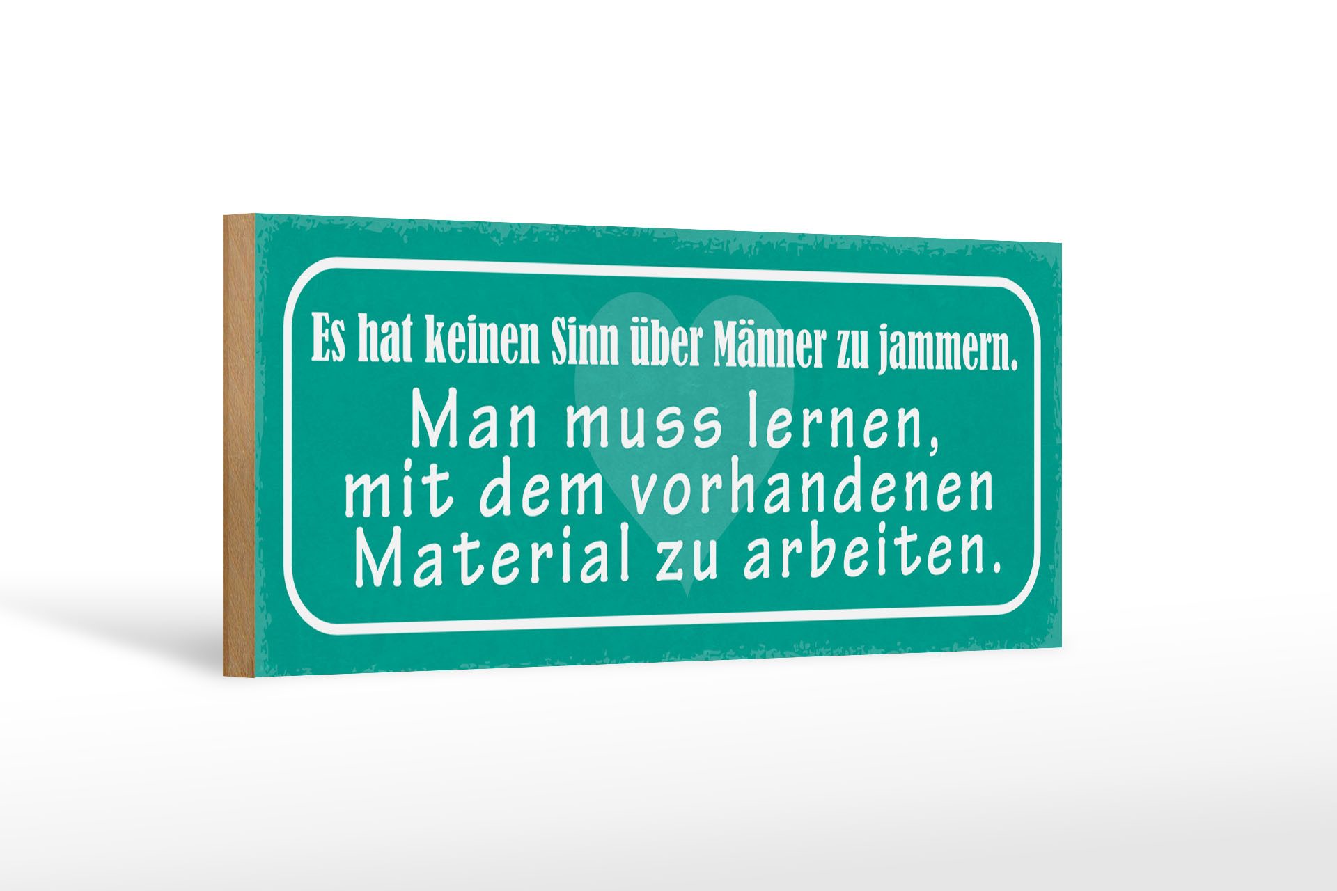 Femer GmbH Holzbild Spruch 27x10cm keinen Sinn über Männer reden, Sprüche Zitate Lustiges (1 St), Glatte Holzfaserplatte (MDF), vorn beschichtet