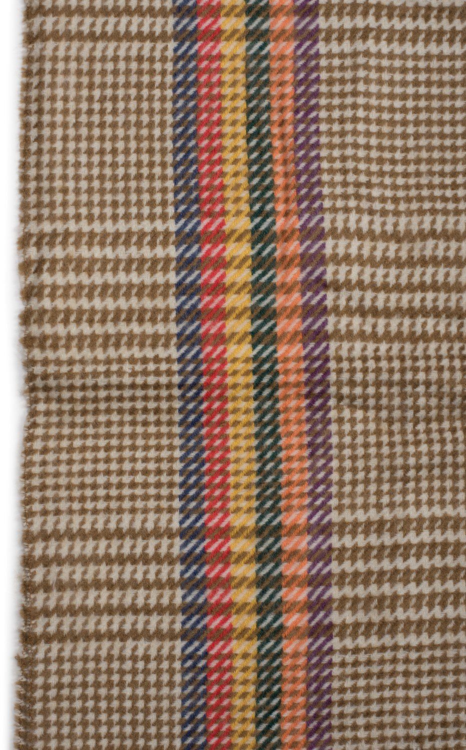 mit styleBREAKER Streifen Hahnentritt Schal und (1-St), Hellbraun-Beige Muster Modeschal, bunten