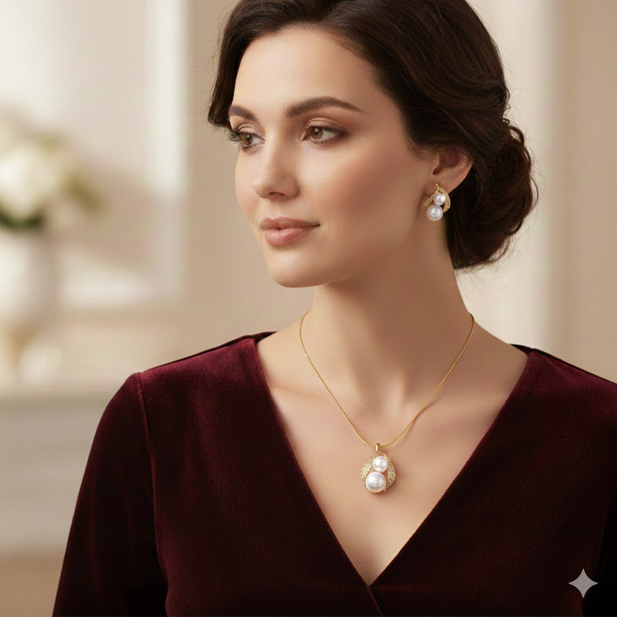 KARMA Schmuckset Schmuckset Damen, Kunstperlen & Kristalle (Damenschmuck Ge günstig online kaufen