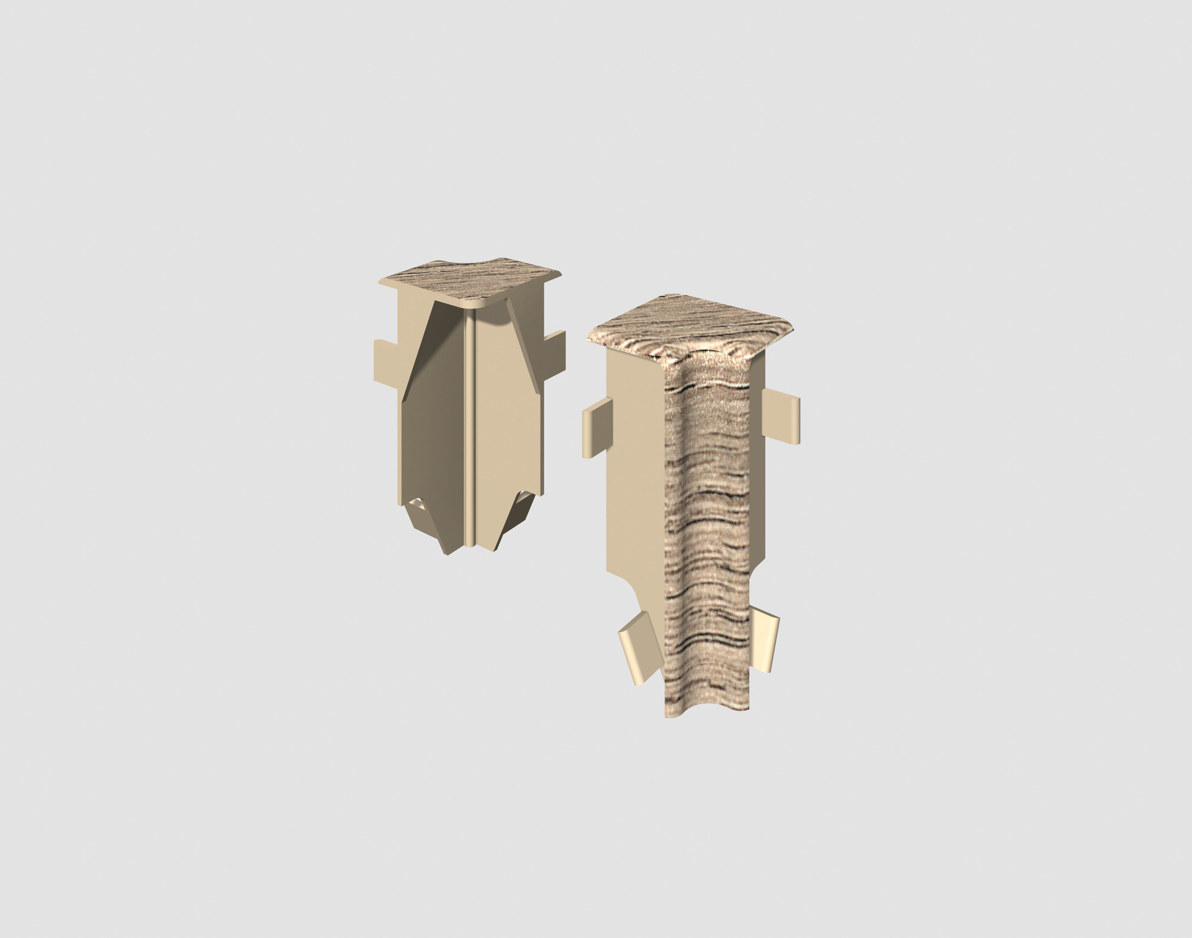 EGGER Sockelleisten-Innenecke Eiche graubraun, L: 1.6 cm, H: 5.9 cm, 2-St., neues kubisches Profil; 2 Stück