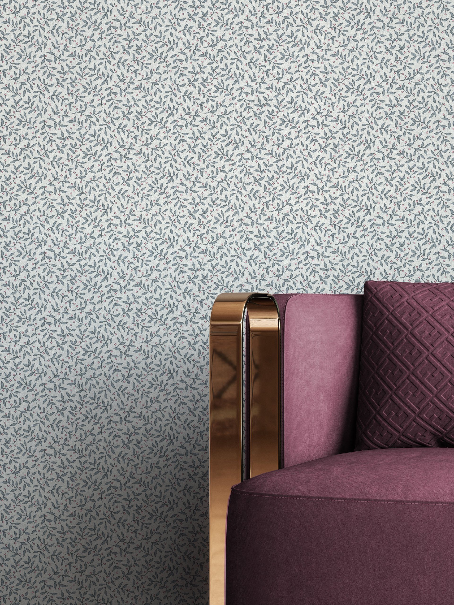 Newroom Vliestapete, Grau Tapete Landhaus Blumen günstig online kaufen