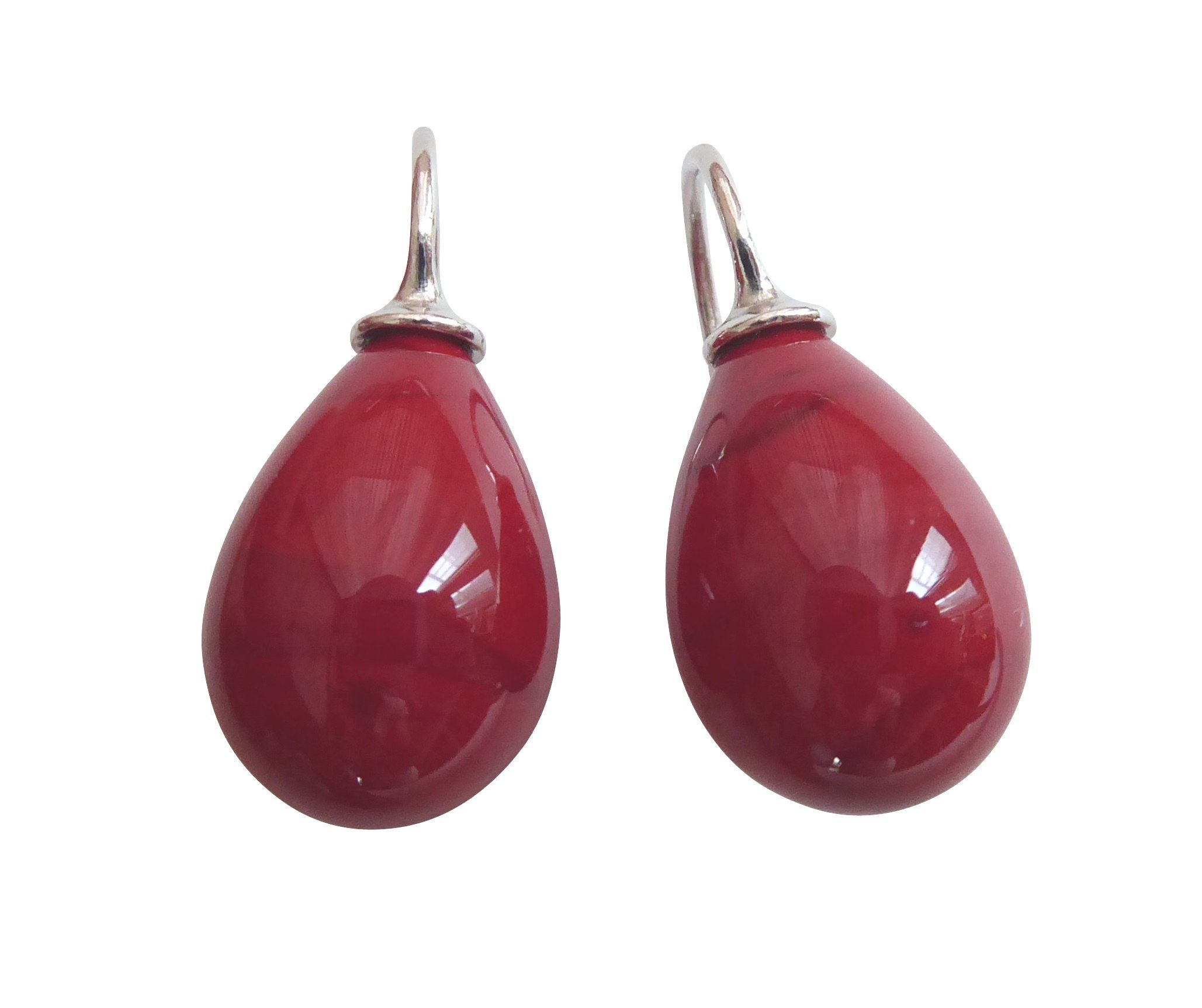 Paar Ohrhänger Lea kirschrot Sterlingsilber hübsch und stylisch