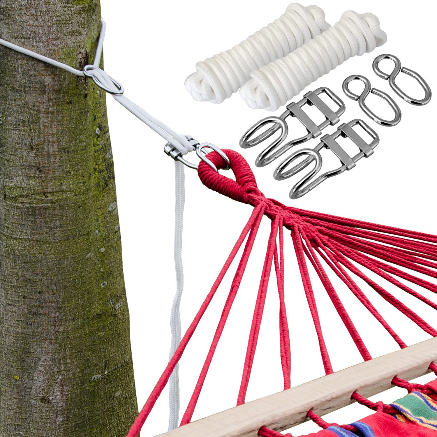 AMANKA Wandhalter 6m lange Hängematten Befestigung - Flexibles Baum, 160kg Befestigungsset Hakenset