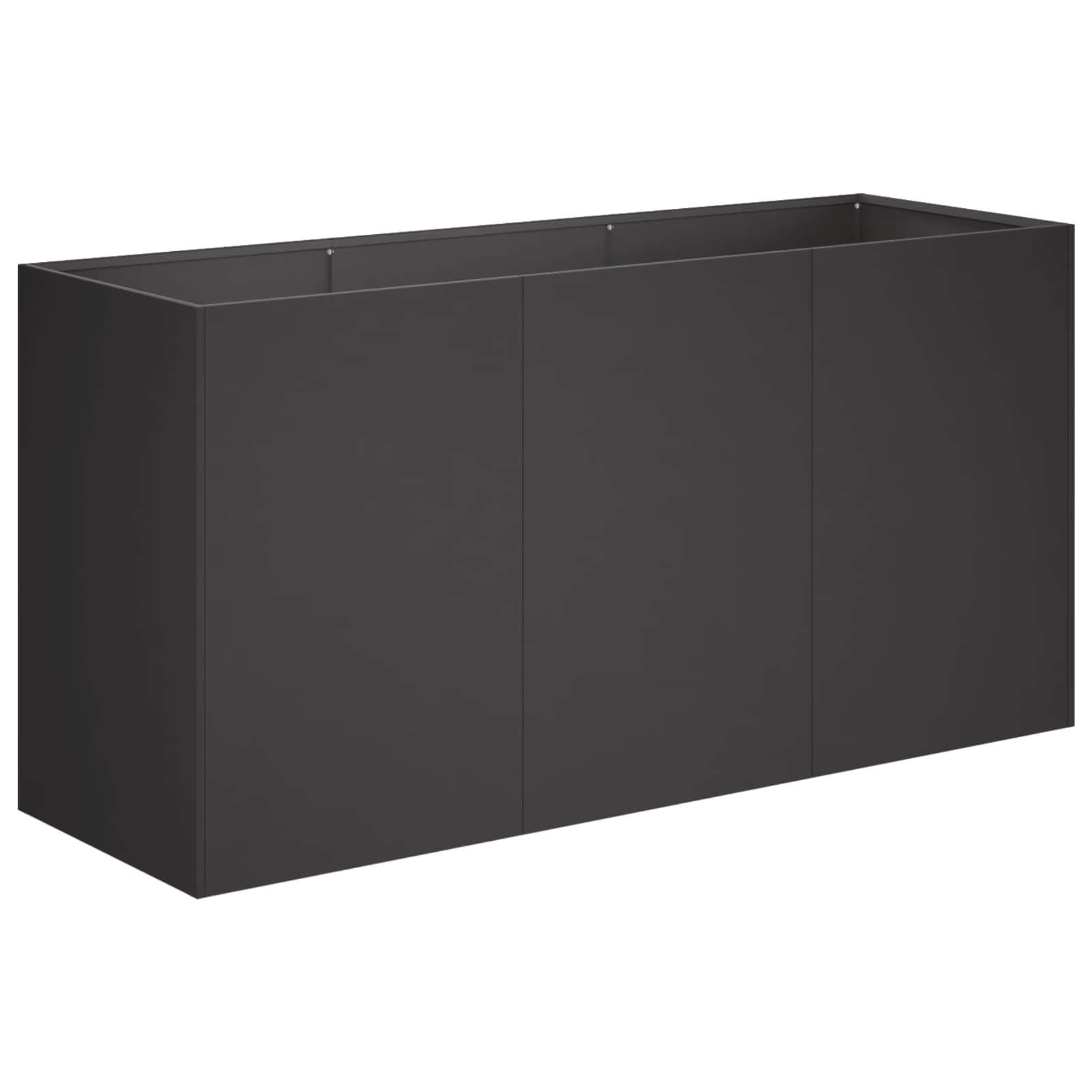 vidaXL Blumentopf Garten-Pflanzgefäß Schwarz 120 x 40 x 60 cm Kaltgewalzter Stahl (1 St)