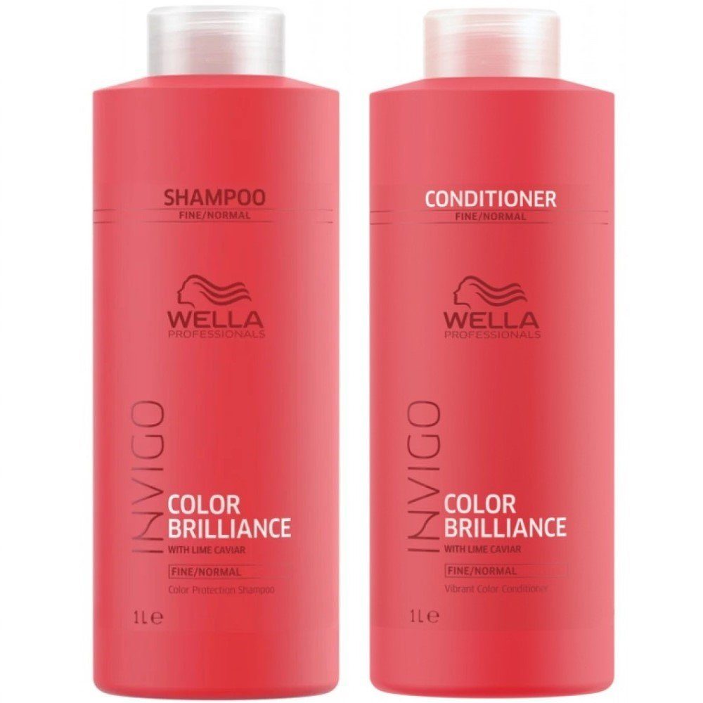 Wella Professionals Haarpflege-Set Invigo Color Brilliance Fine/Normal Set - Shampoo 1000ml + Conditioner 1000 ml