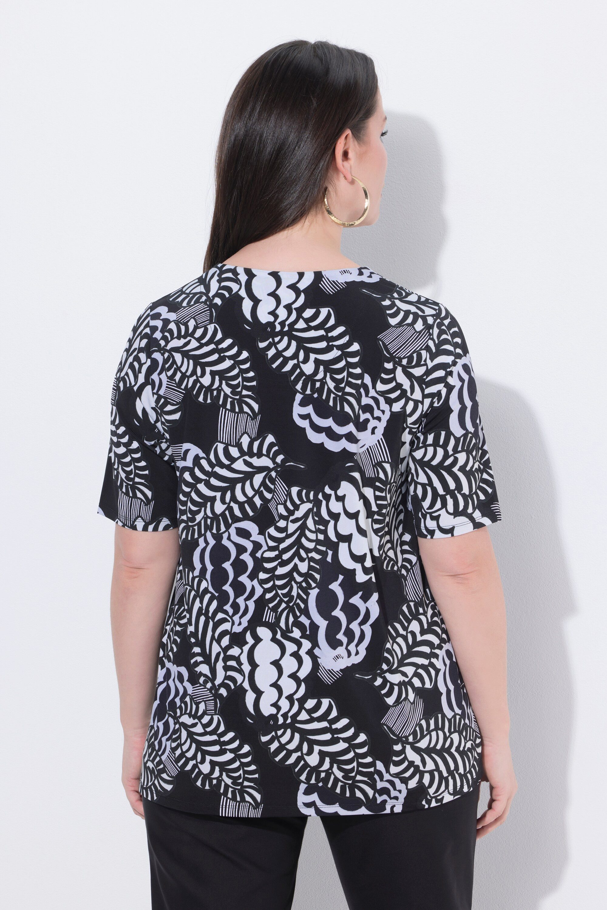 Ulla Popken T-Shirt Slinky-Shirt A-Linie Rundhals Halbarm