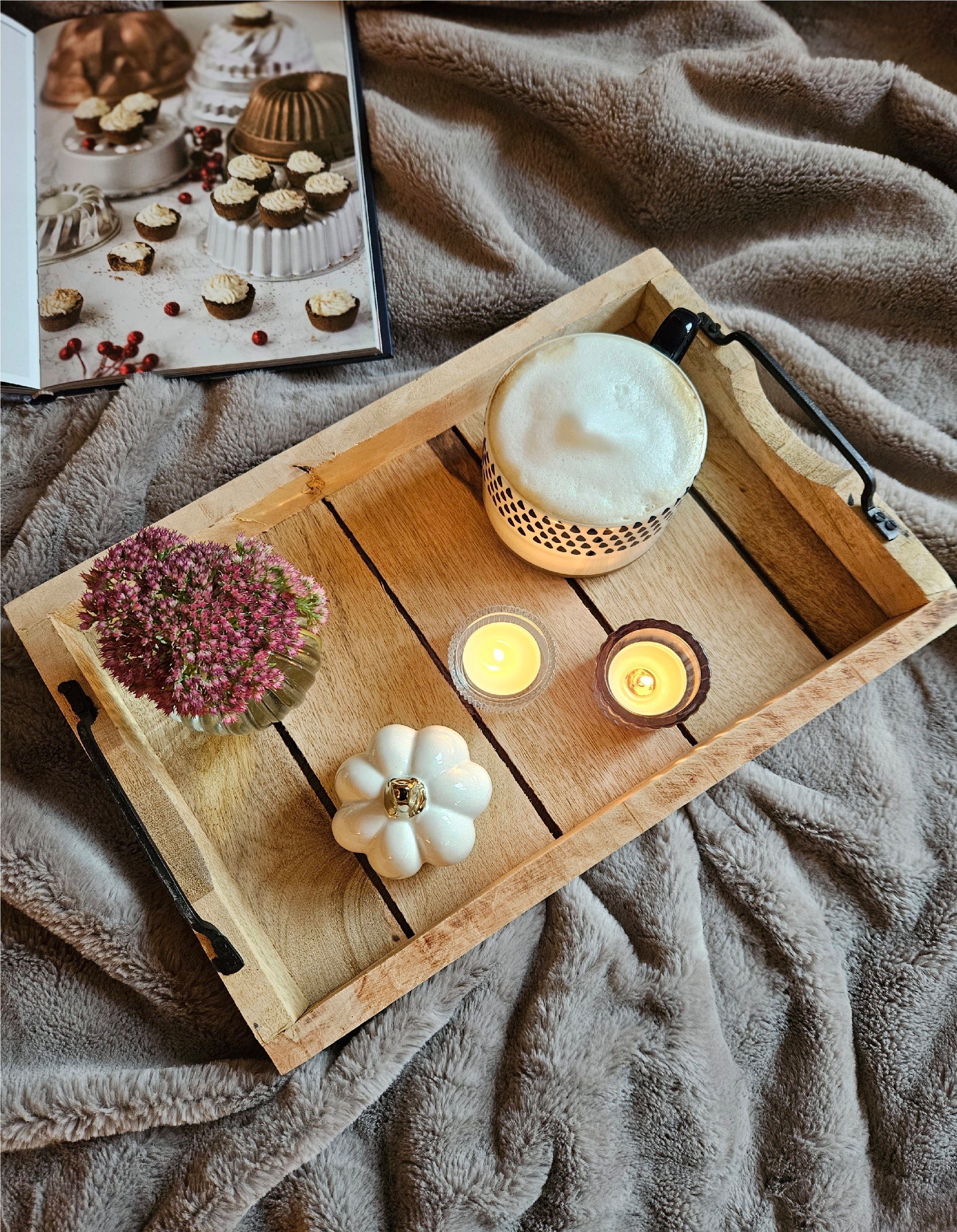 Meinposten Dekotablett Tablett Holz Mango braun Holztablett Deko Kerzentabl günstig online kaufen