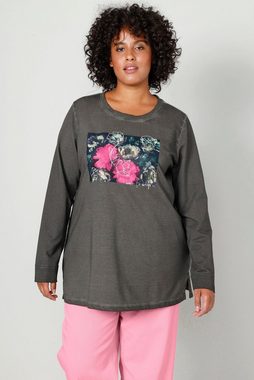 Angel of Style Sweatshirt Sweatshirt Blumen-Motiv Rundhals Langarm