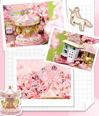 Cute Room 3D-Puzzle Puppenhaus Miniatur DIY Modellbausatz Kirschblüten, Puzzleteile, DIY Miniatur Modellbausatz zum Basteln-Traumflaschen-Serie