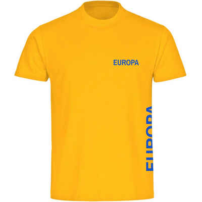 multifanshop T-Shirt Kinder Europa - Brust & Seite - Boy Girl