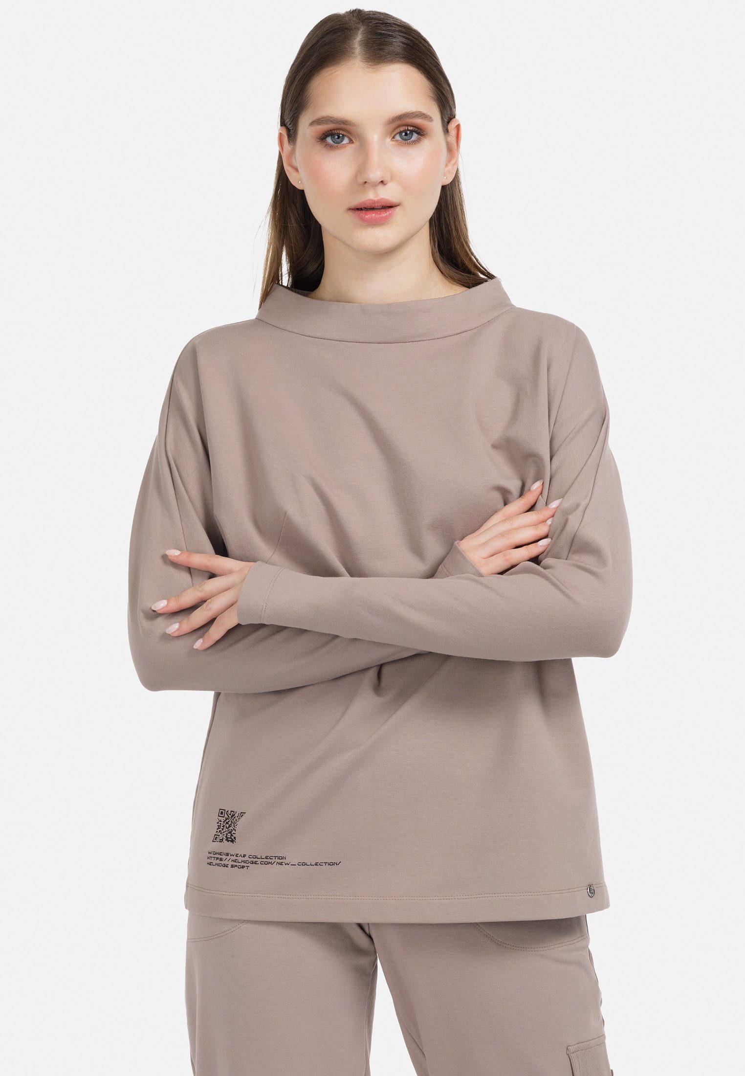 HELMIDGE beige Sweatshirt Longsweatshirt