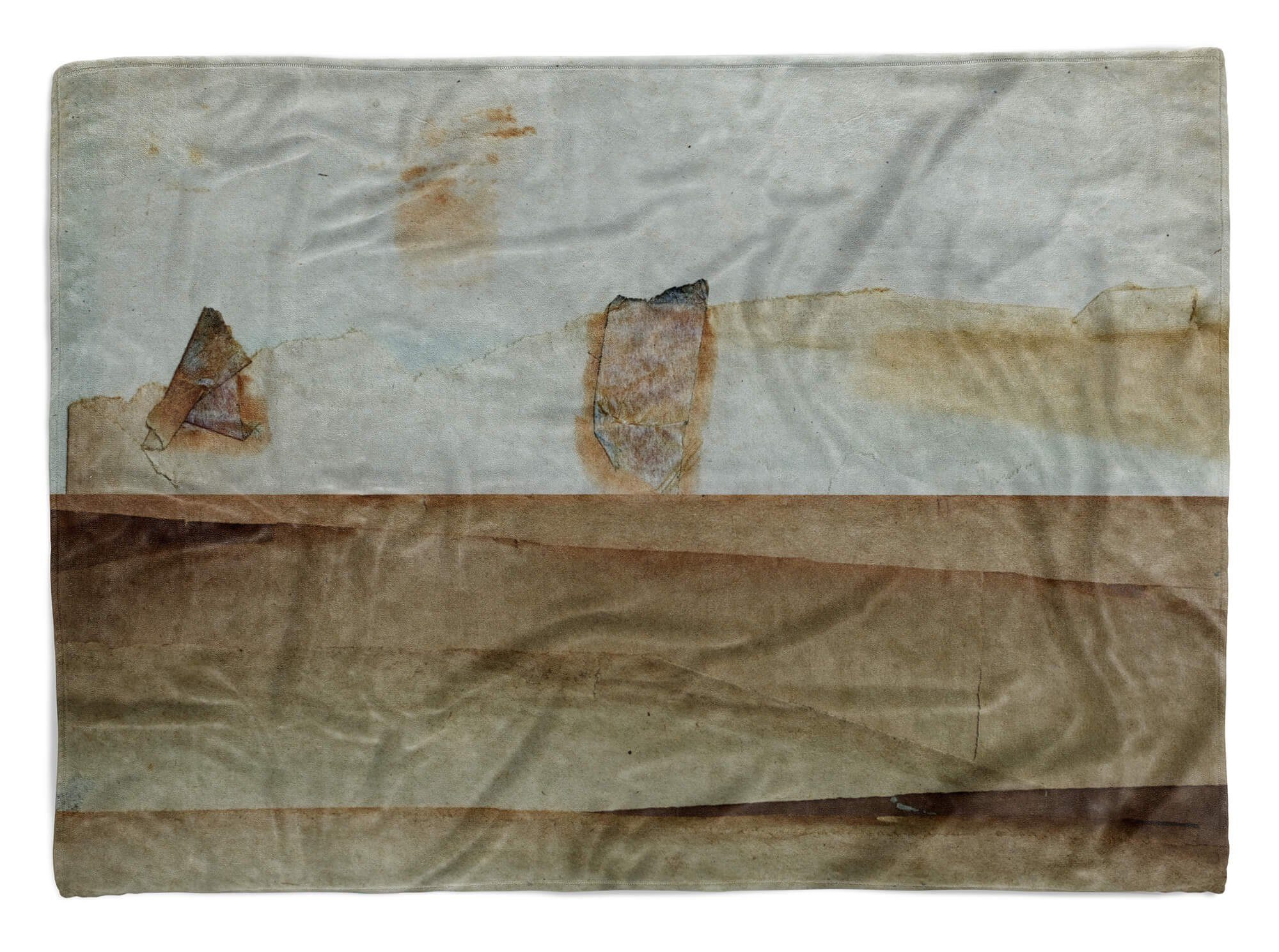 mit altes Saunatuch Sinus Fotomotiv Handtuch Handtücher (1-St), Strandhandtuch Art Motiv Papier Handtuch Nahaufnah, Baumwolle-Polyester-Mix Kuscheldecke