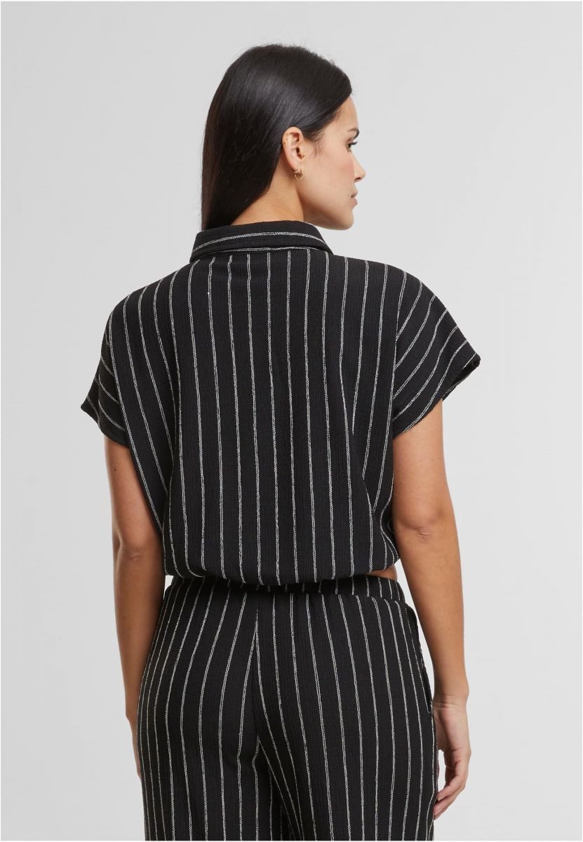 URBAN CLASSICS Tanktop Damen Gestreifte Tied Blouse