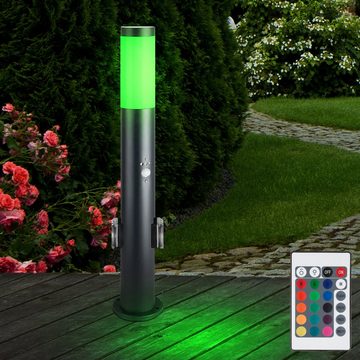 etc-shop LED Außen-Stehlampe, Leuchtmittel inklusive, Warmweiß, Farbwechsel, Gartenleuchte dimmbar mit Fernbedienung Wegleuchte Außen mit